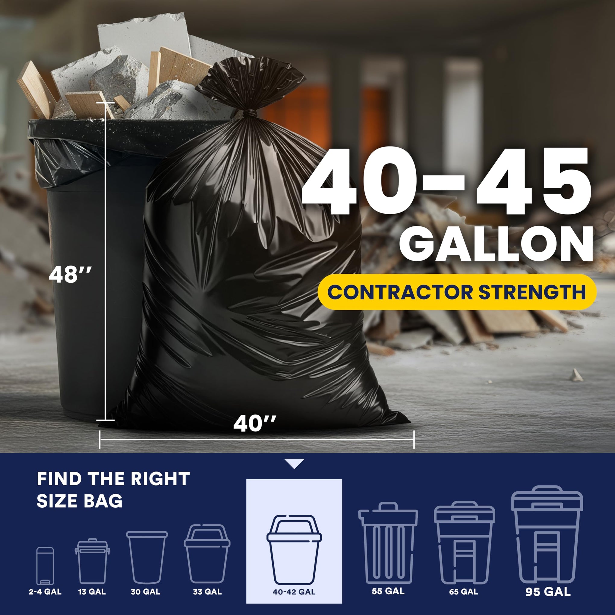 Contractor Trash Bags 40 (50 Count)