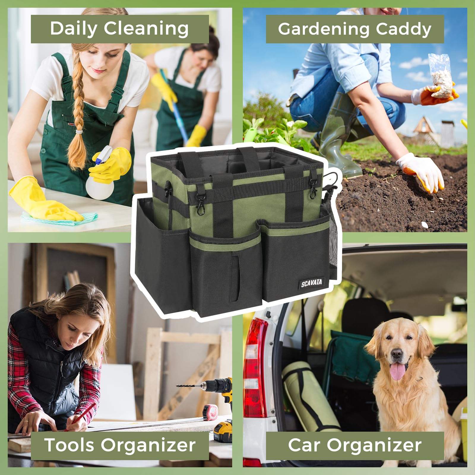 Compact Wearable Cleaning Caddy with Handle & Shoulder Straps