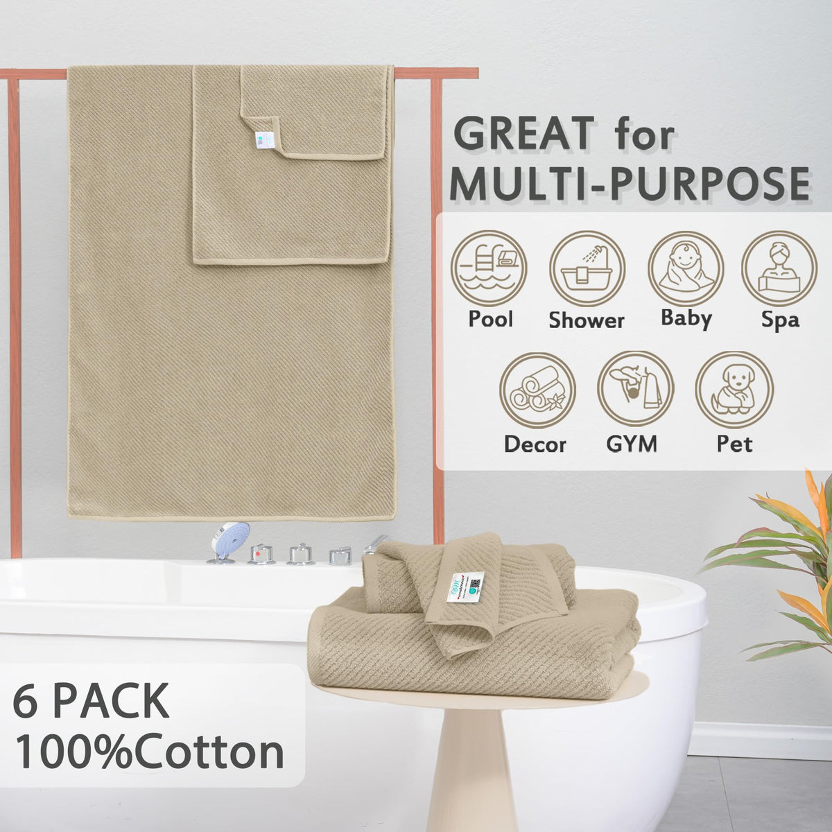 6PC Towel Set (6 Count)