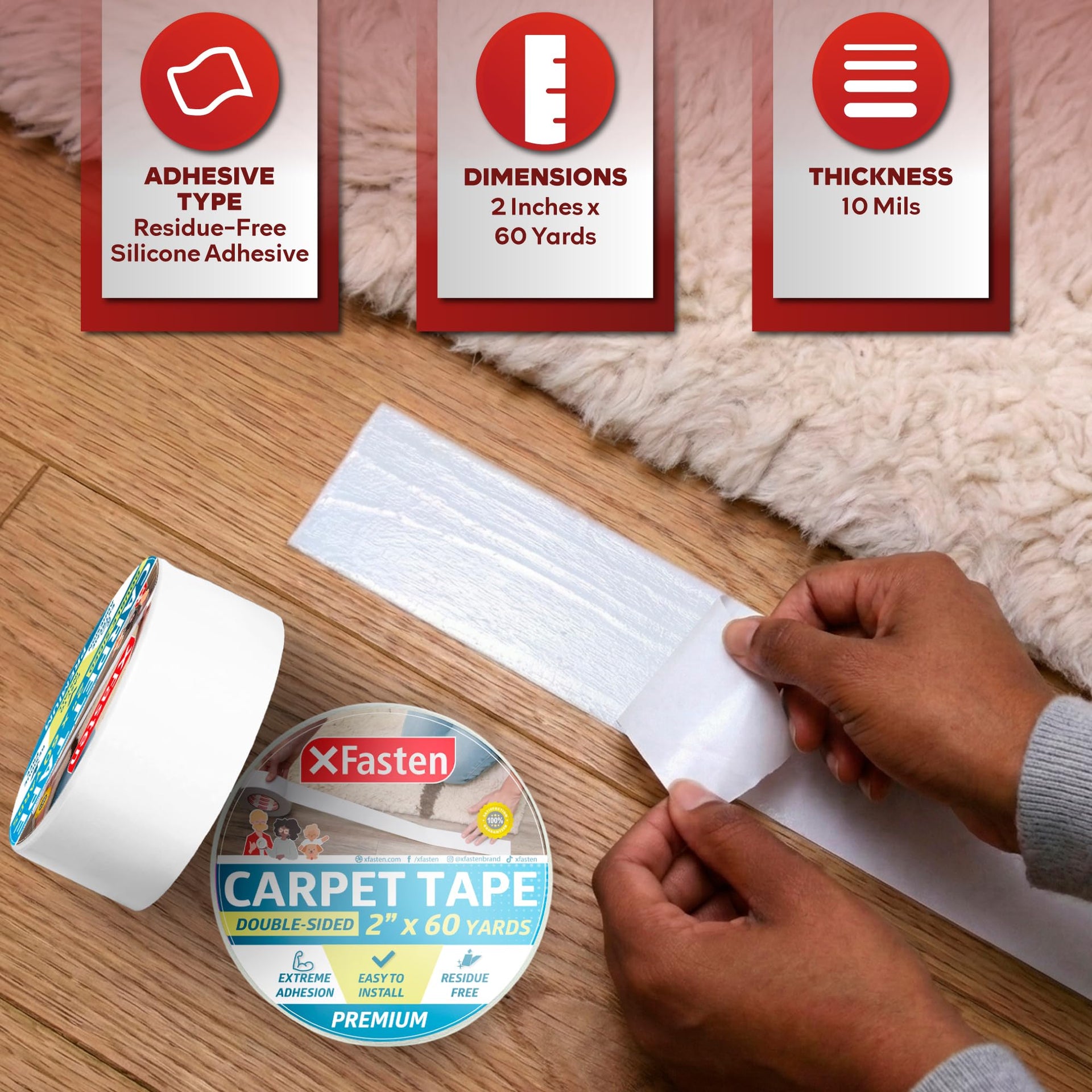Double Sided Carpet Tape for Area Rugs