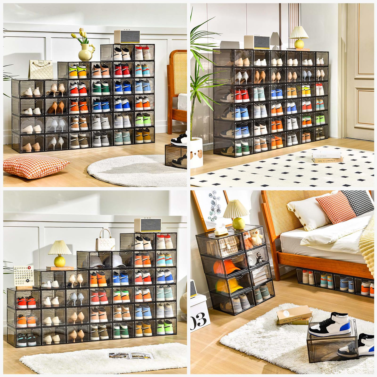 12 Pack Shoe Boxes Shoes Organizer (12 Count)