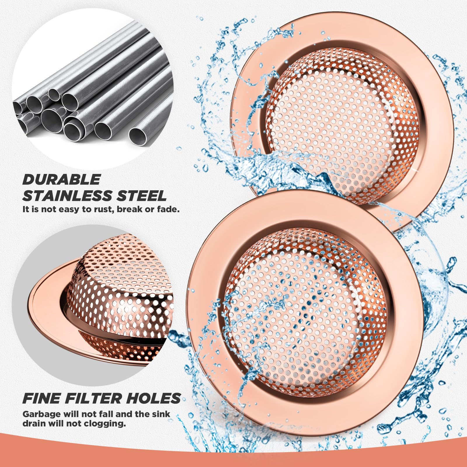 2 Pcs Kitchen Sink Drain Strainer 4.4 Inch (2 Count)
