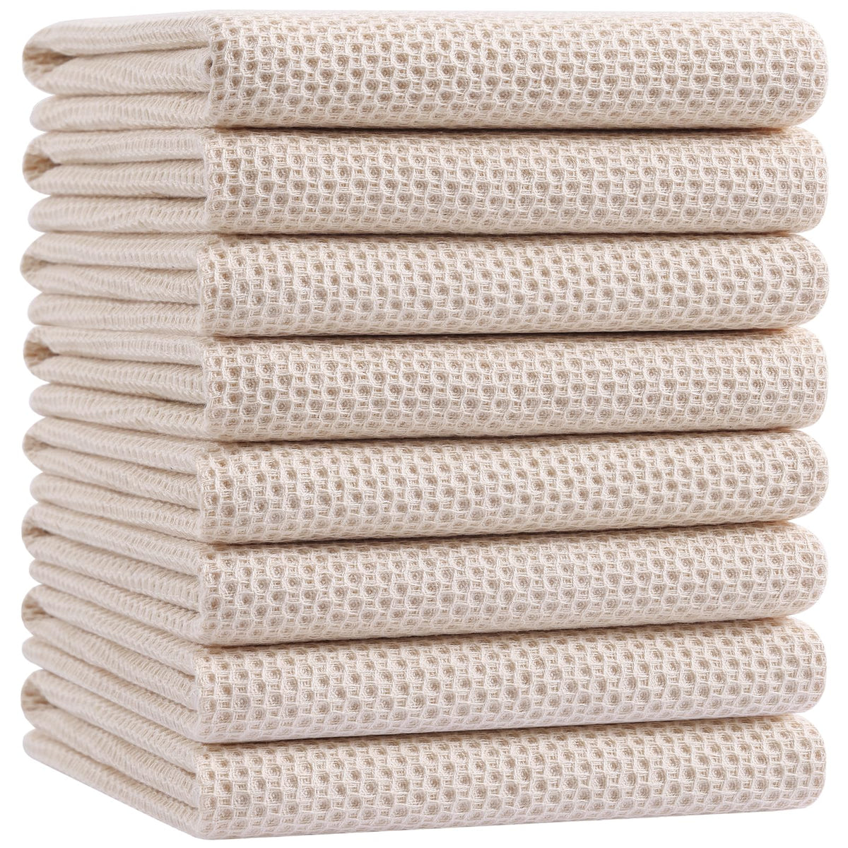 100% Cotton Oversized Waffle Weave Kitchen Towels 8 (8 Count)