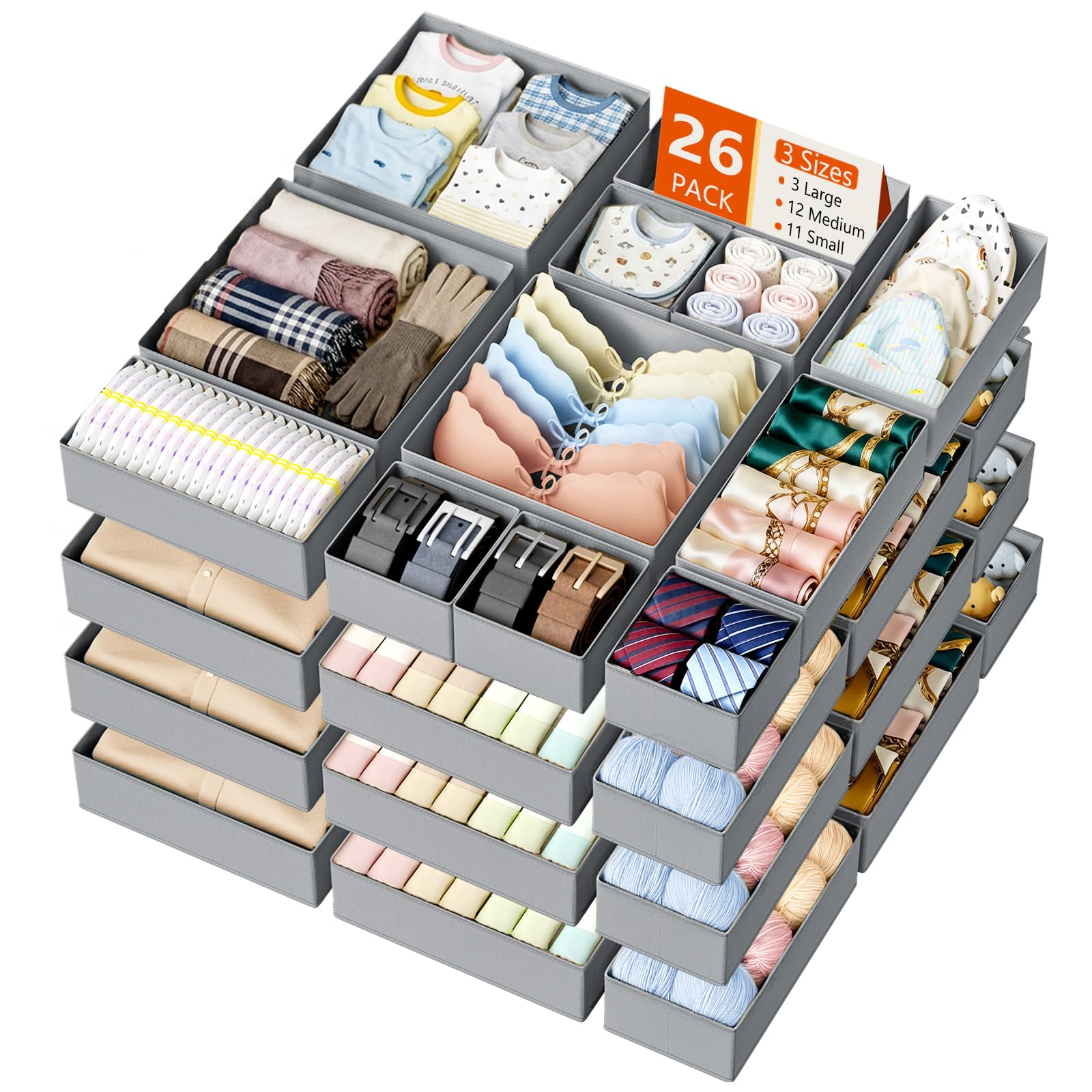 Drawer Organizer Clothes (26 Count)