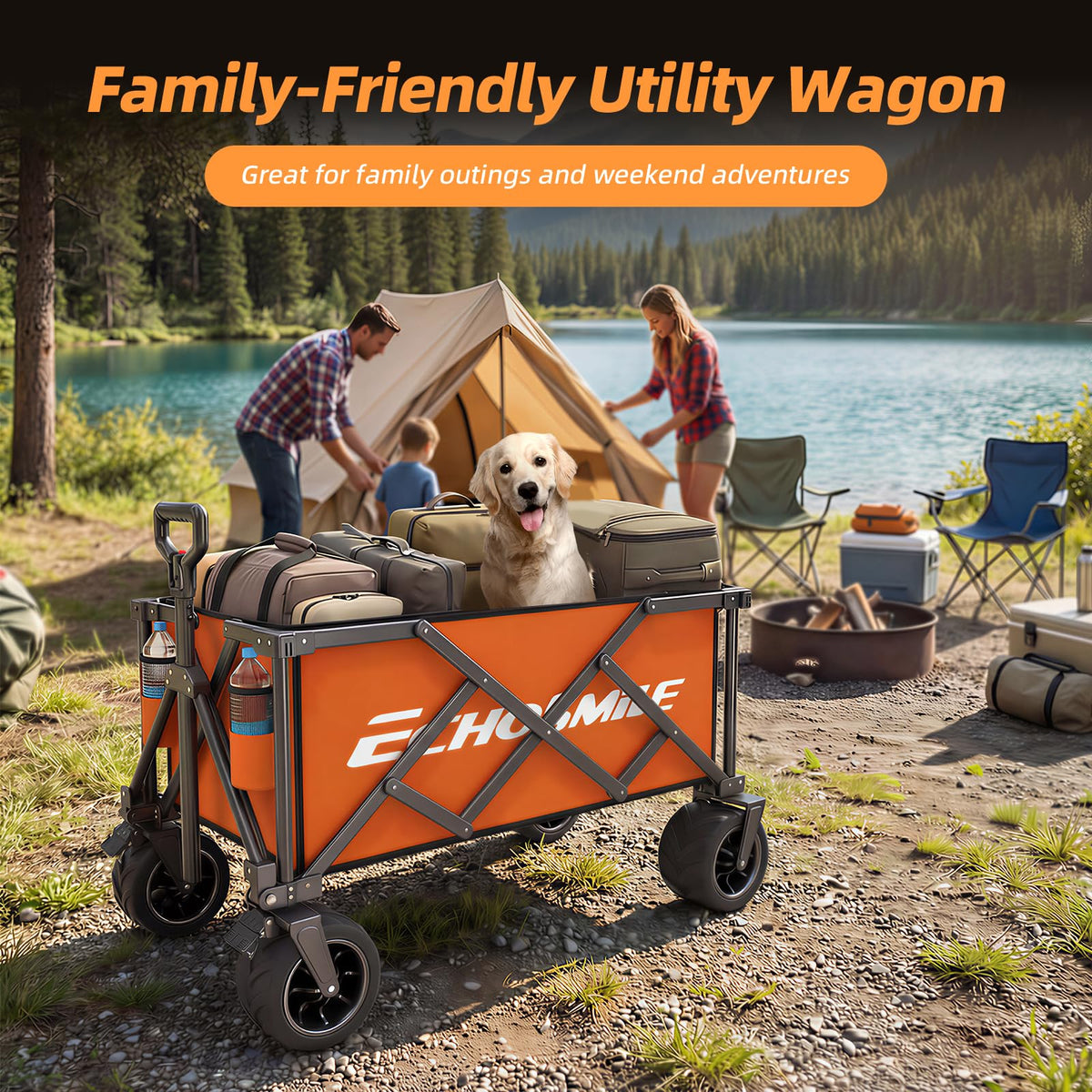 Wagons Carts Foldable Heavy Duty with 400Lbs Wt