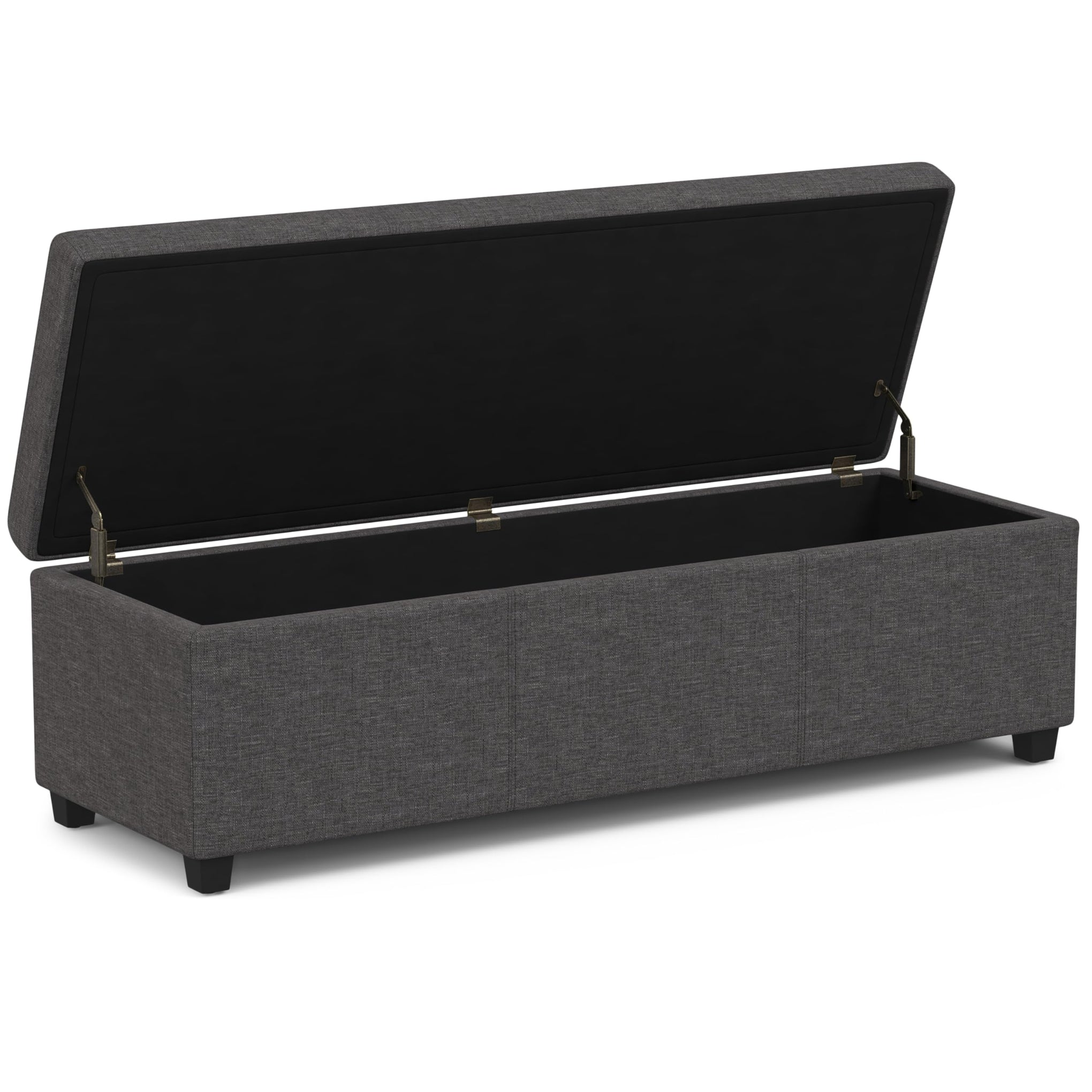 Avalon 54" Wide Vegan Leather Storage Ottoman in Brown