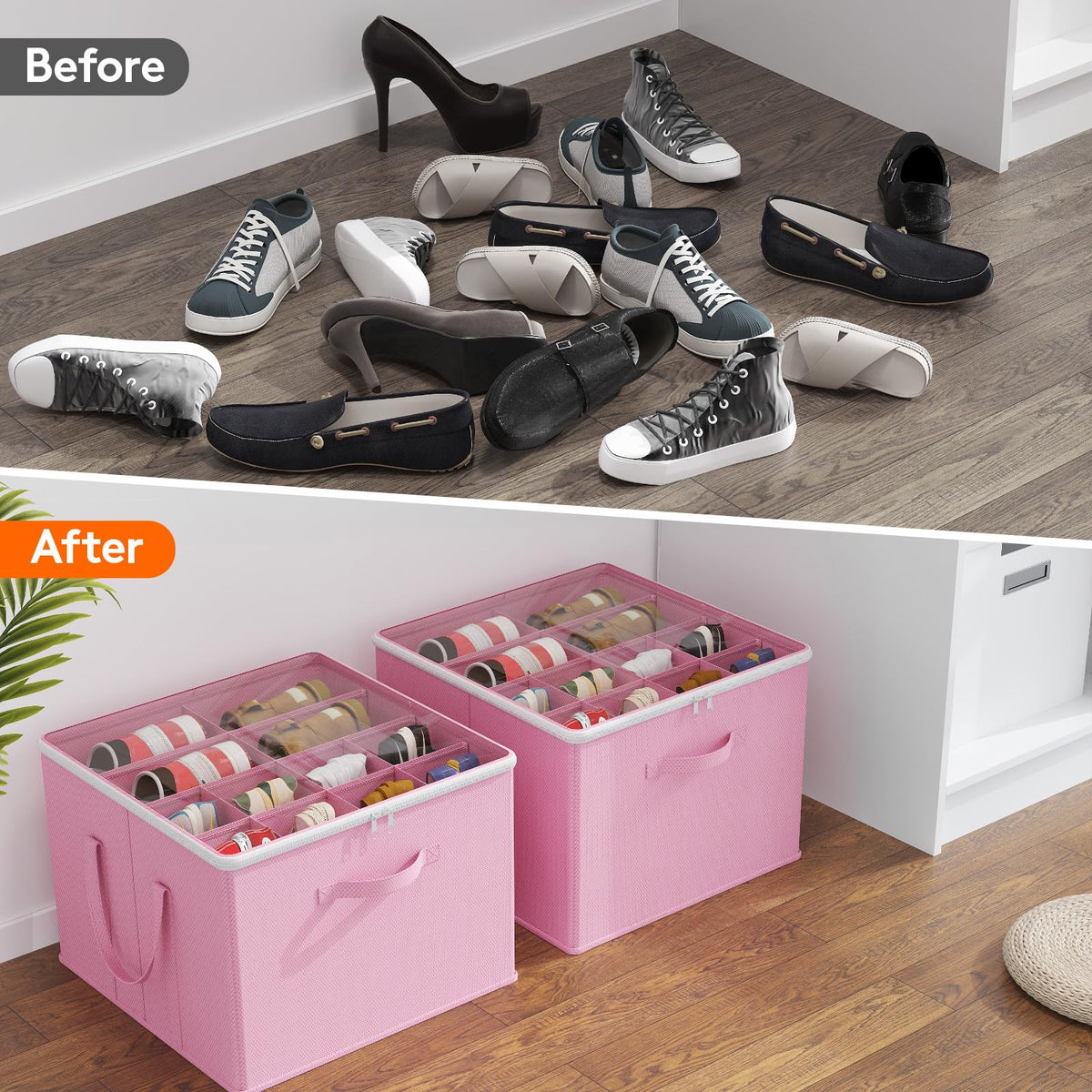 Shoe Storage Organizer for Closet (2 Count)