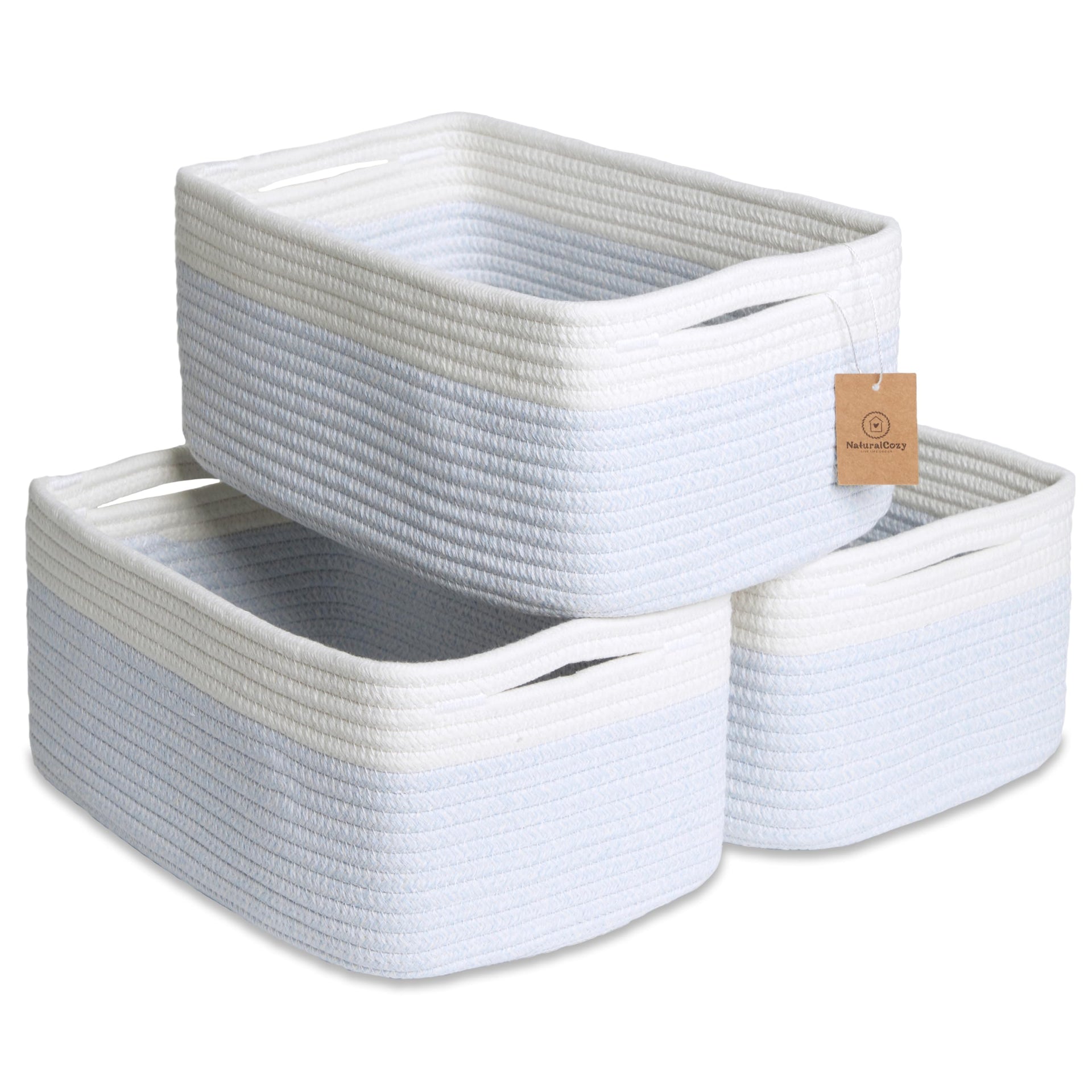 13.5”x8.5”x5.5” Rectangle Storage Baskets for Shelves 3 Pack (3 Count)