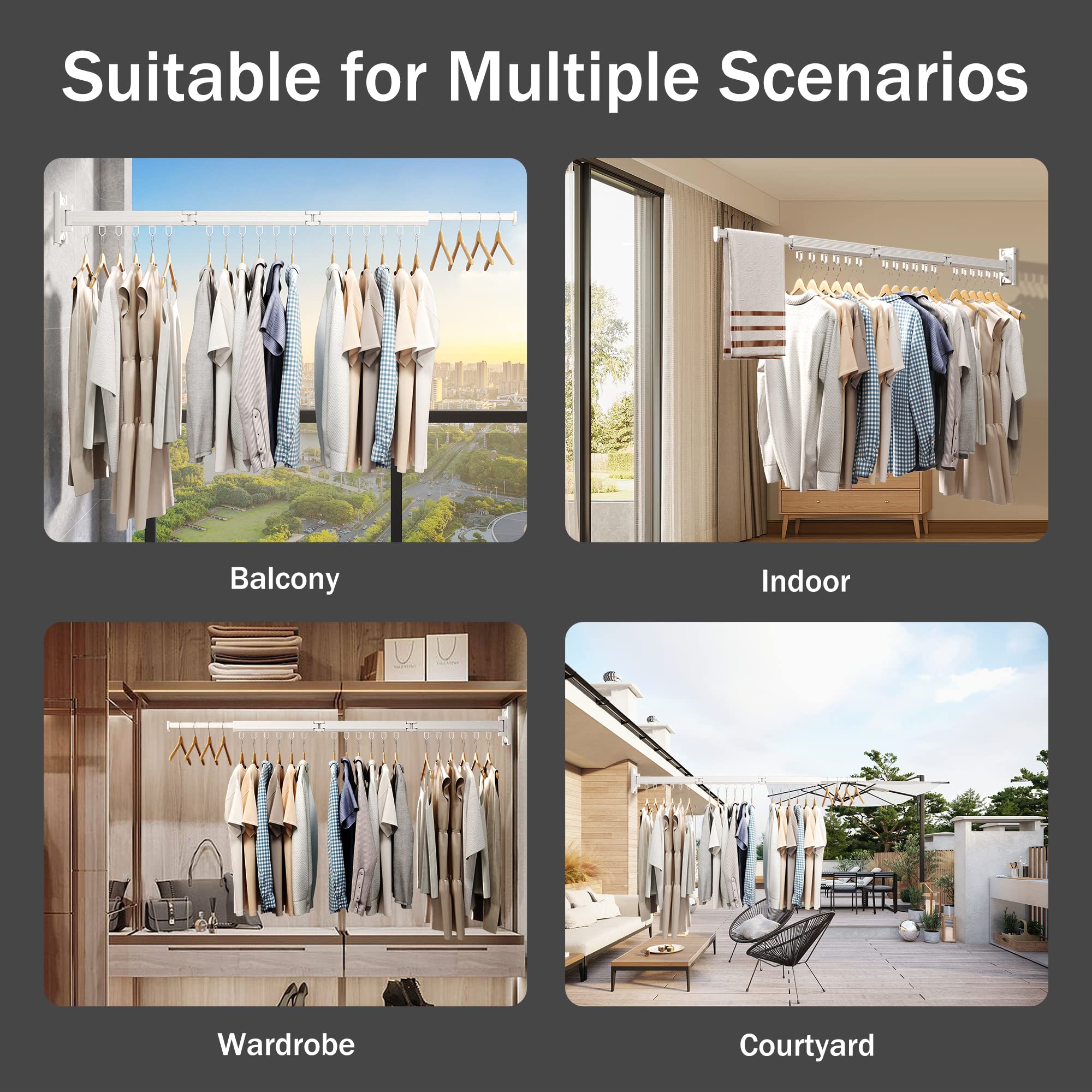 Wall Mounted Foldable Clothes Drying Rack