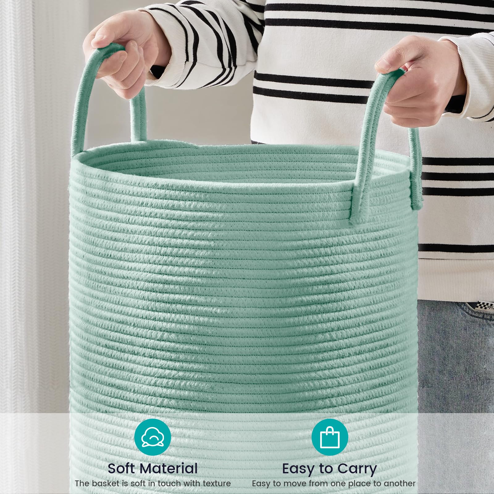 Cotton Rope Laundry Hamper Basket (1961.2133 Fl Oz) - ModHome Supplies