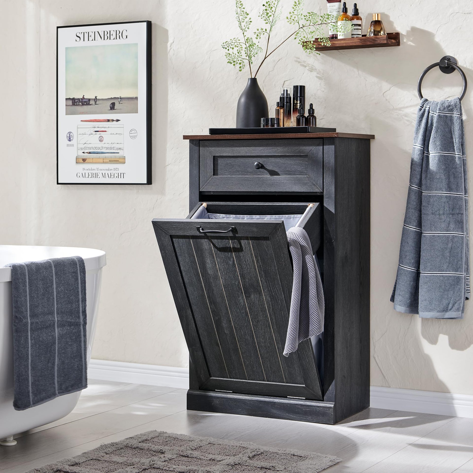 Tilt Out Laundry Hamper Cabinet
