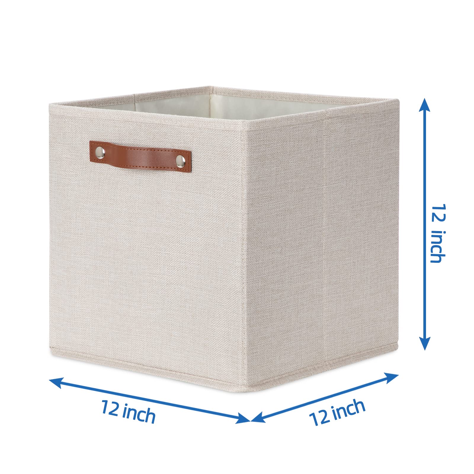 Cube Storage Bins 12 Inch Storage Cubes 4PCs Fabric Organizer Bins Boxes with Handles