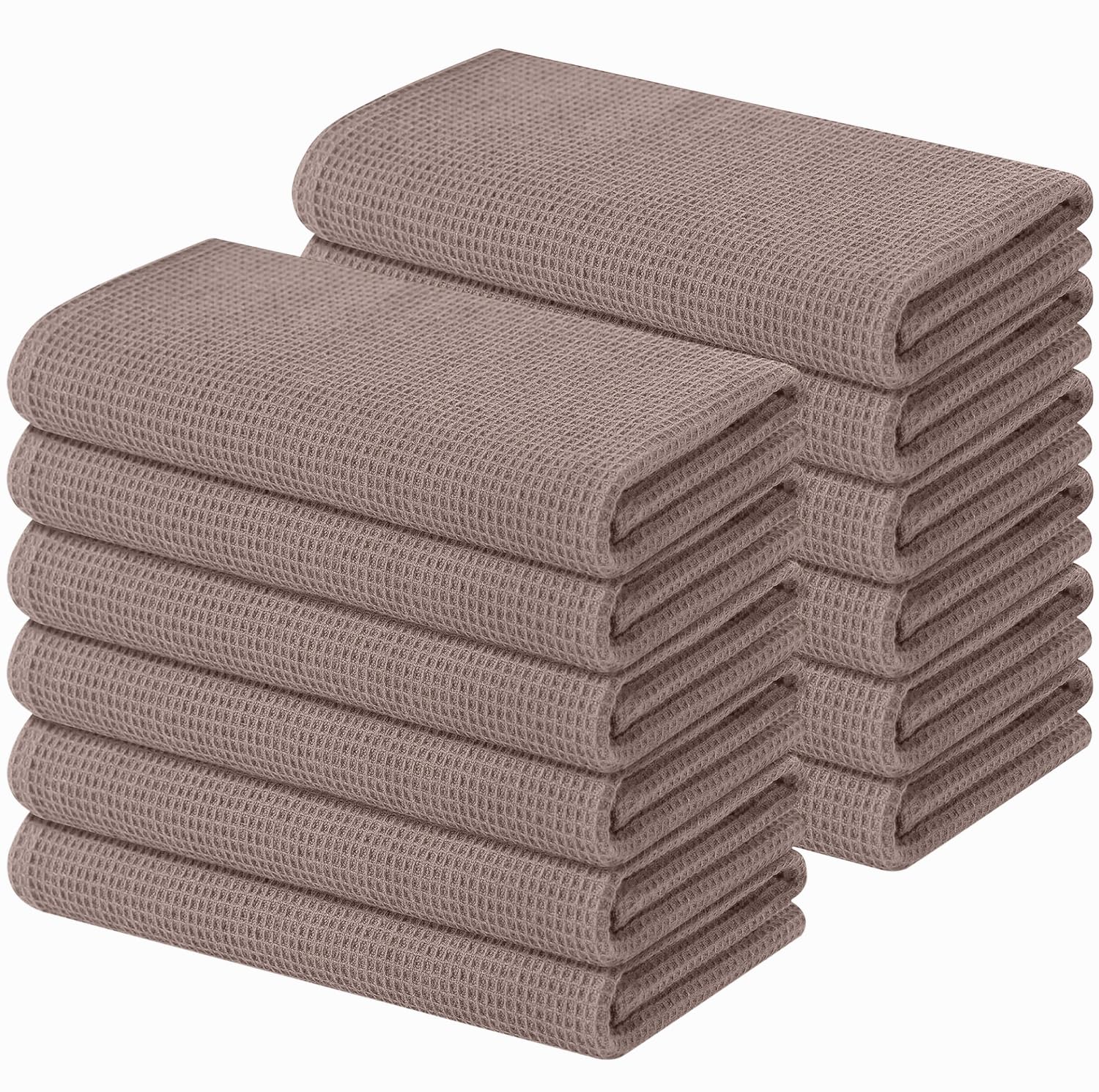 100% Cotton Waffle Weave Kitchen Towels (12 Count)