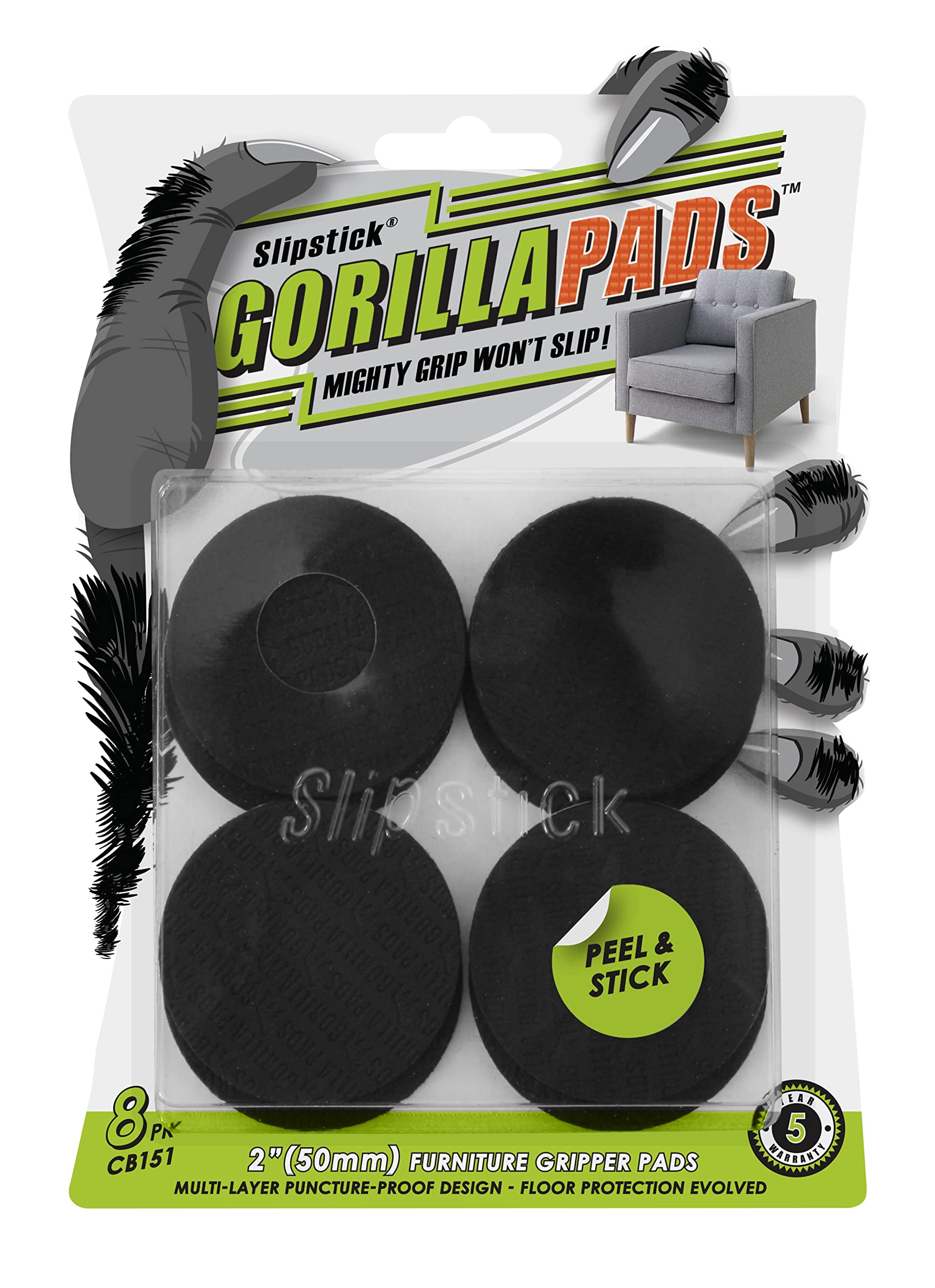GorillaPads Non Slip Furniture Pads (8 Count)