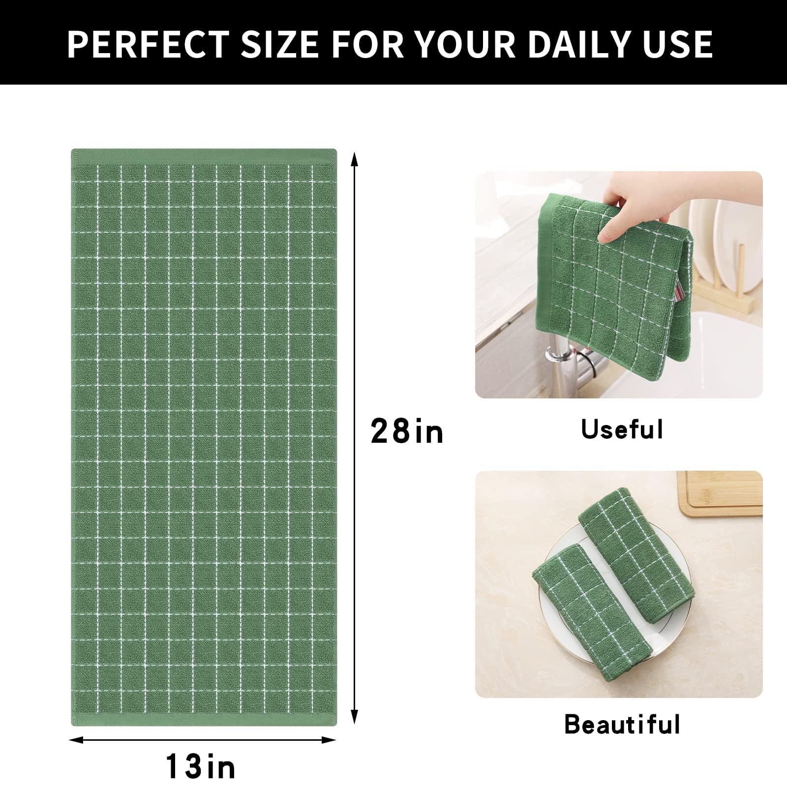 100% Cotton Terry Kitchen Towels (8 Count)