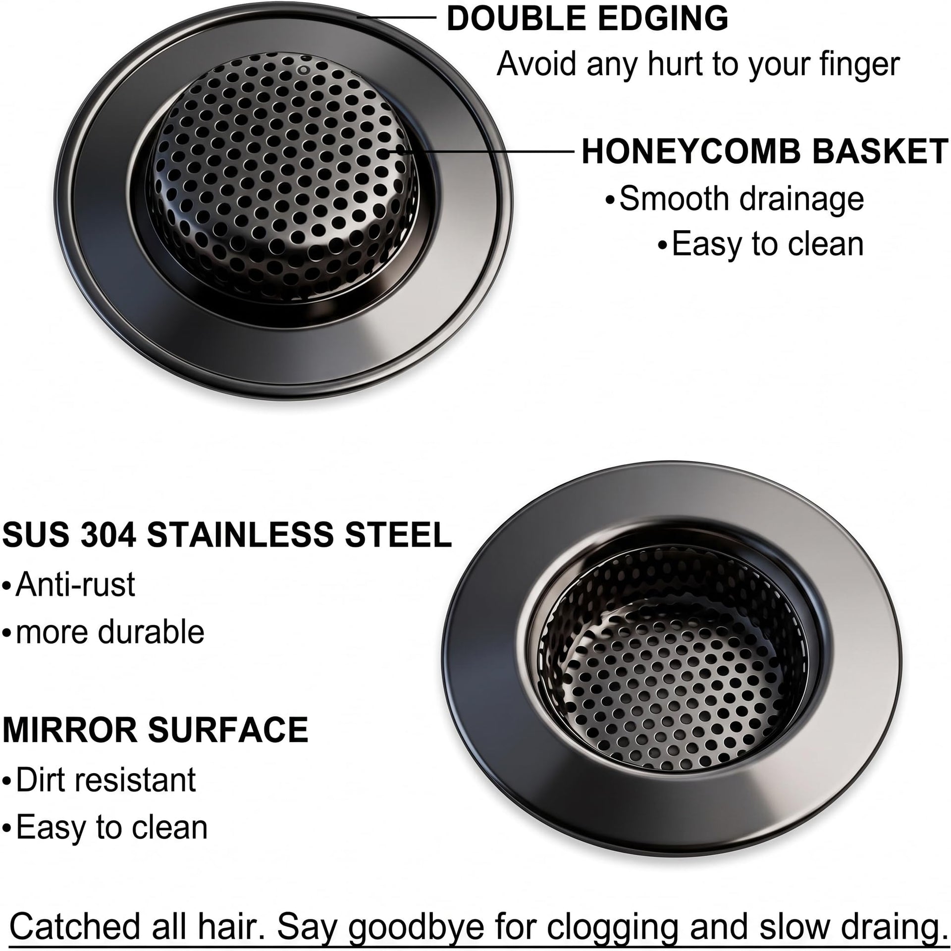 1.75" Tub Drain Strainers (2 Count)