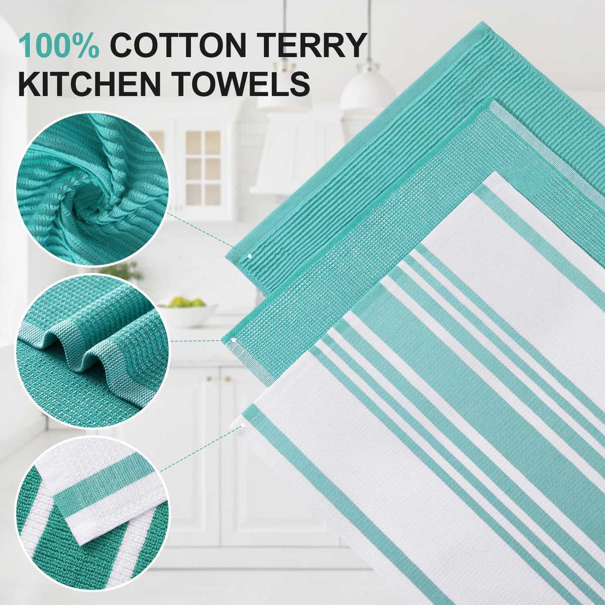 Cotton 380 GSM Premium Kitchen Towels (9 Count)