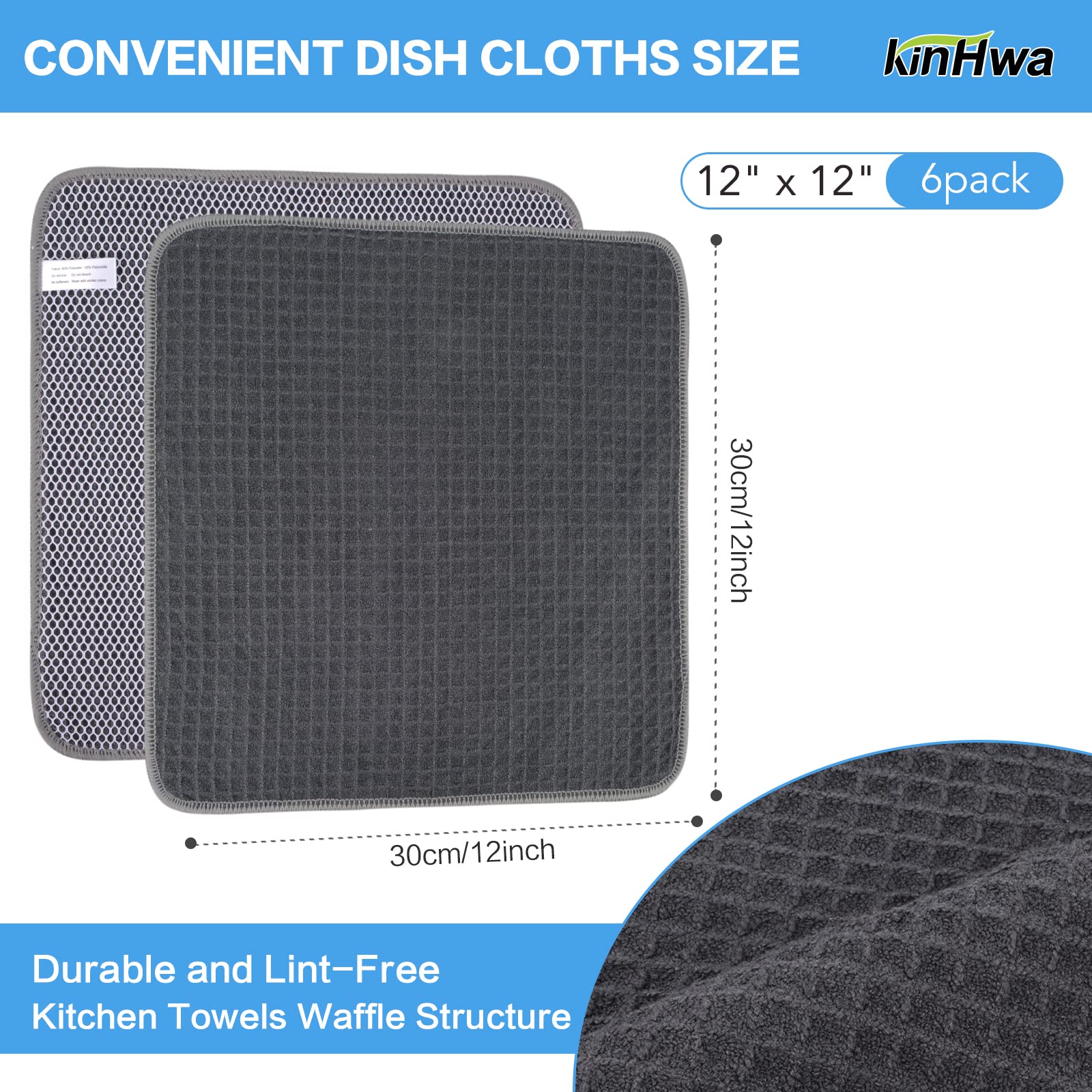 Dish Cloths for Washing Dishes with Scrub Side (6 Count)