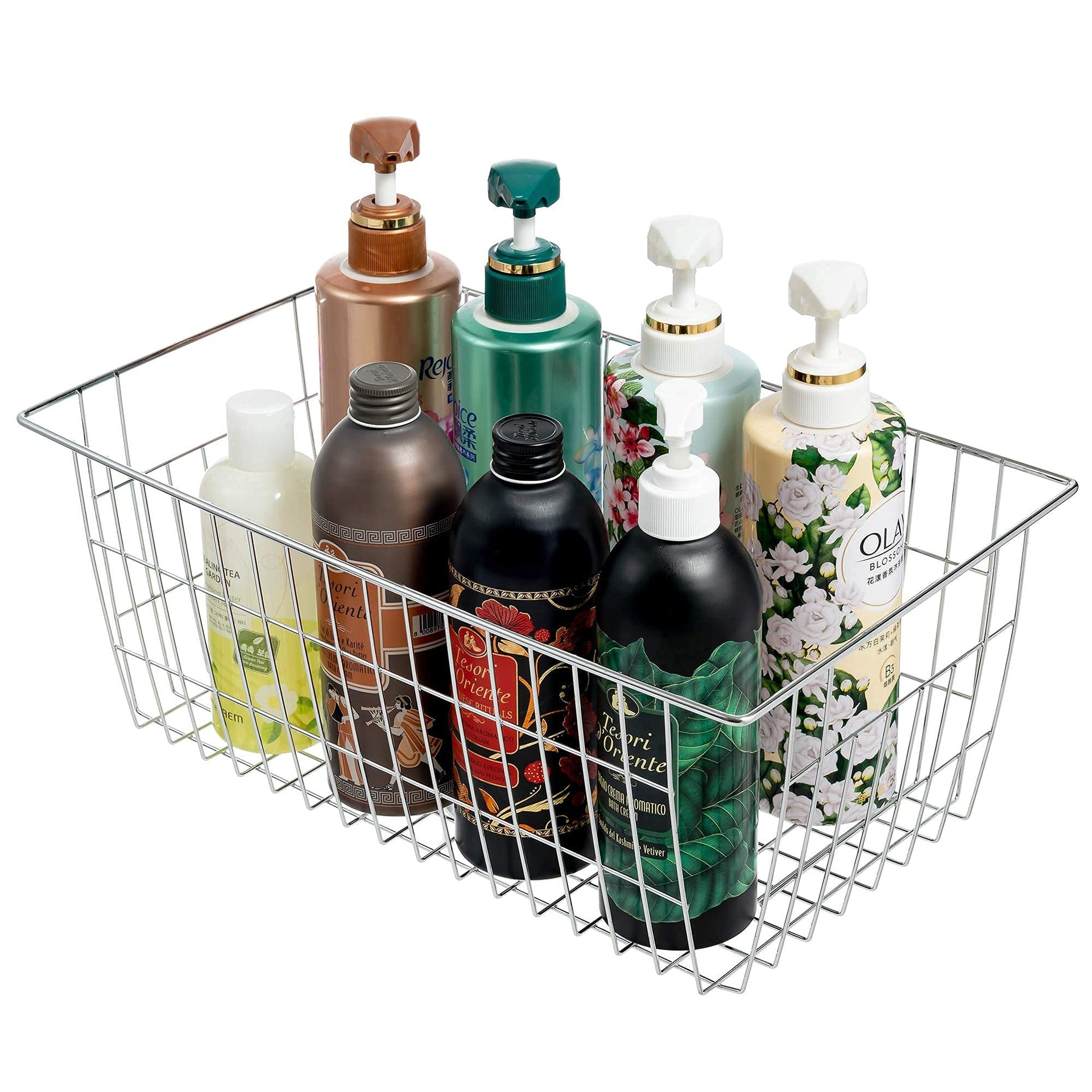 Wire Baskets Farmhouse Freezer Organizer Storage Bin Basket with Handles (3 Count)