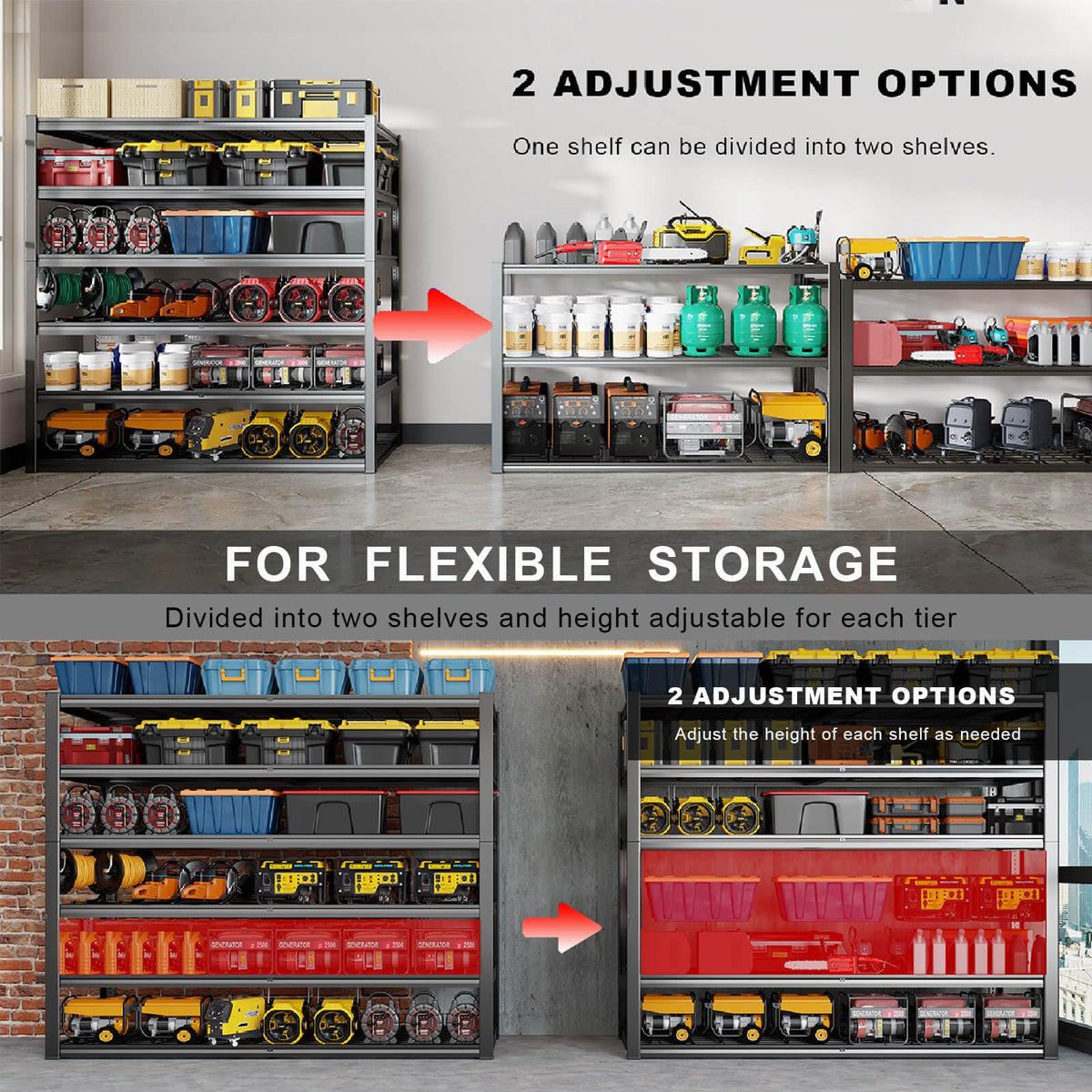 65" W Garage Shelving Heavy Duty