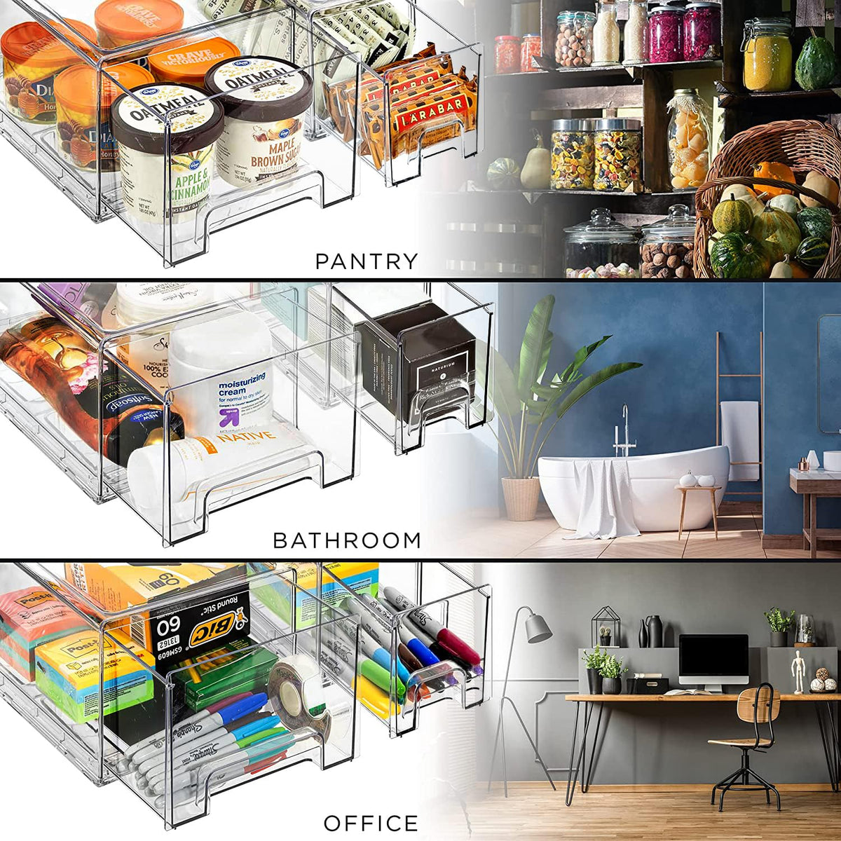 Medium Clear Storage Drawers
