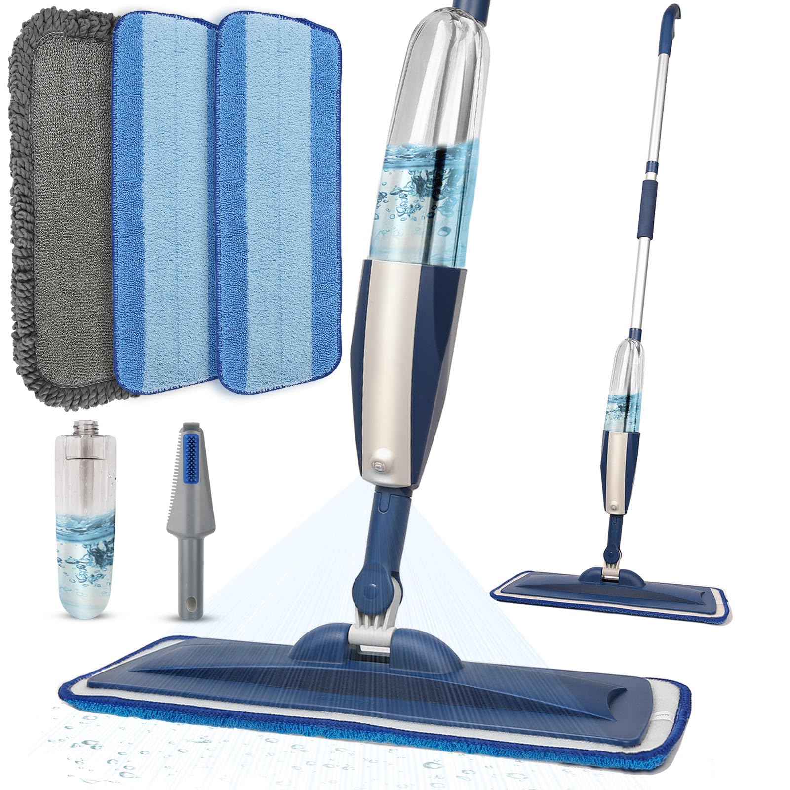 Wet Spray Mop for Floor Cleaning with 14 oz Bottle & 3 Microfiber Pads