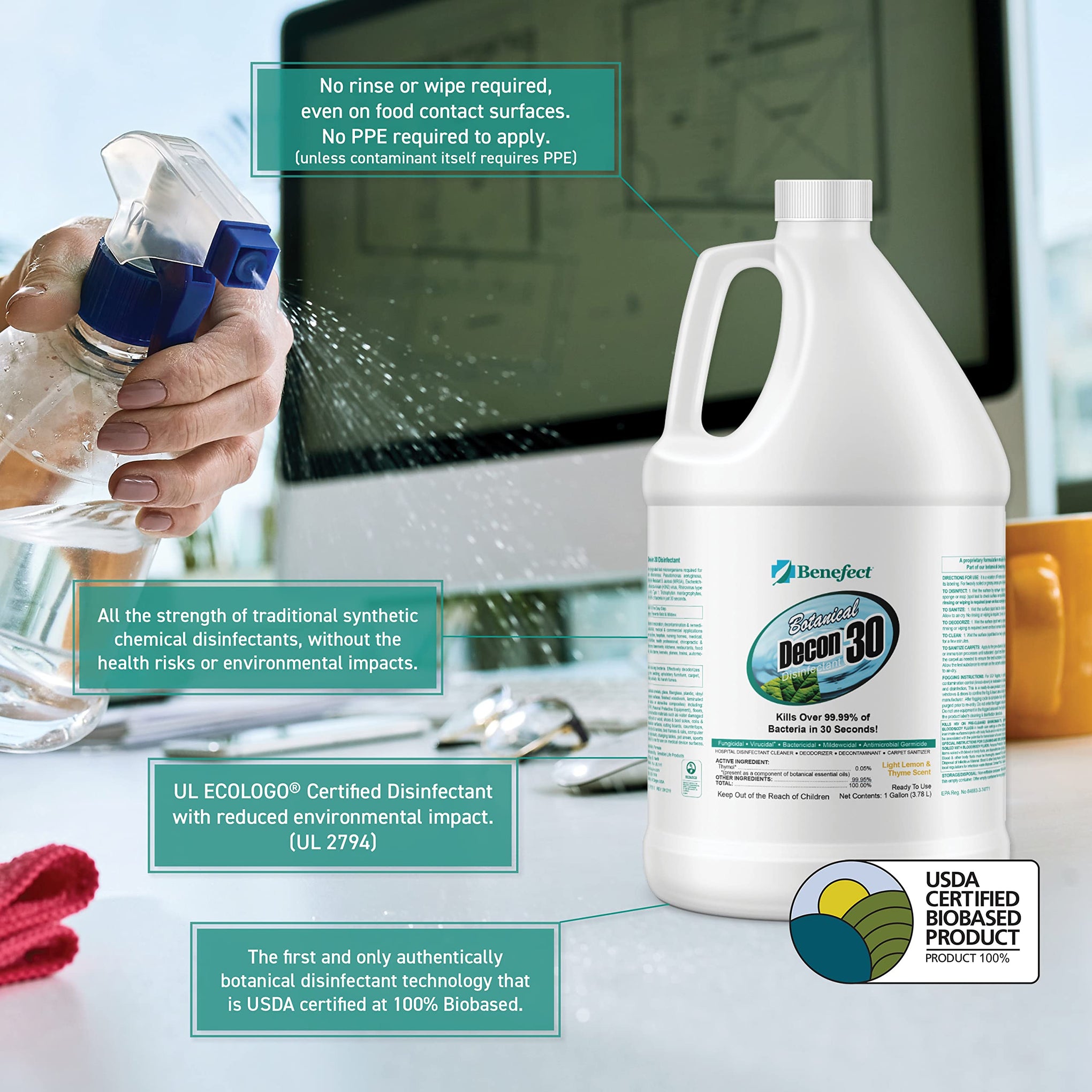 Botanical Decon 30 Disinfectant Cleaner (128 Fl Oz)