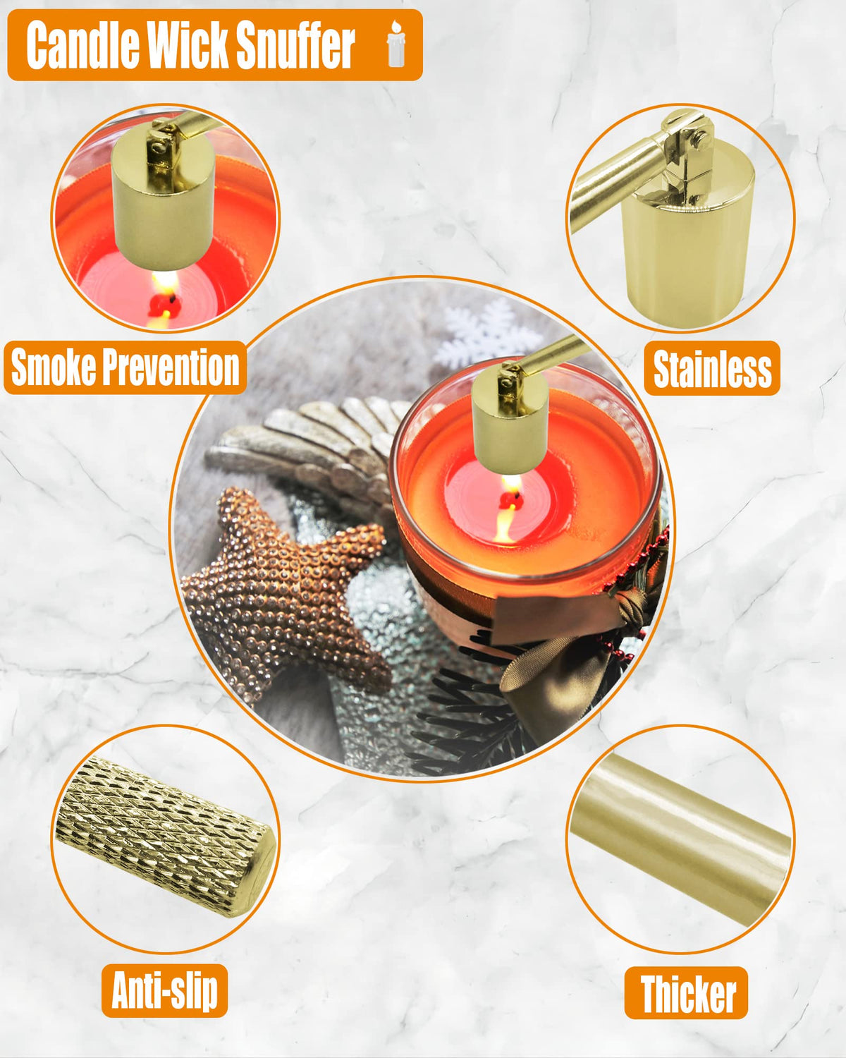 4 in1 Candle Accessory Set with Storage Tray Plate
