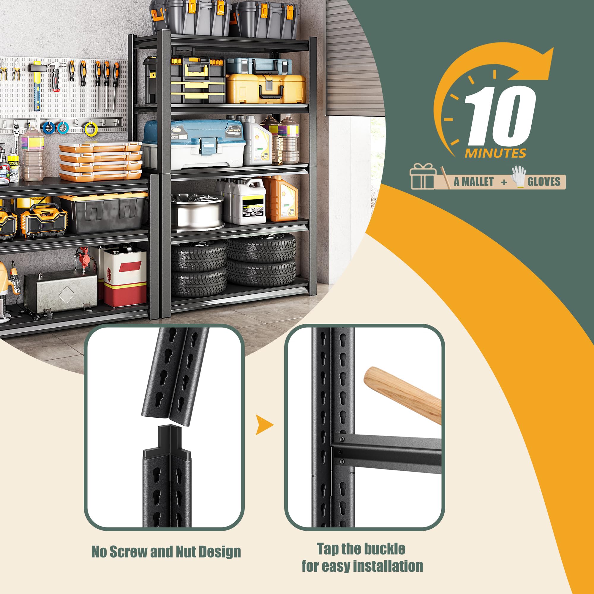 48" W Garage Shelving Heavy Duty