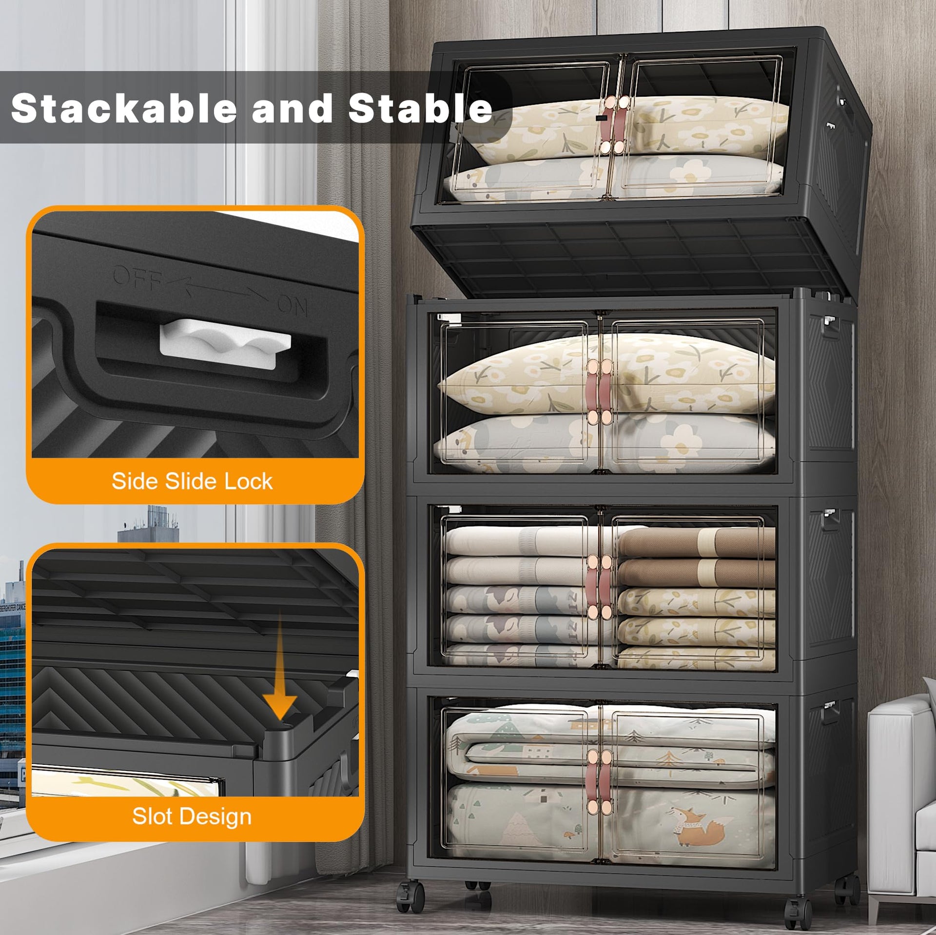 Stackable Storage Bins (4 Count)