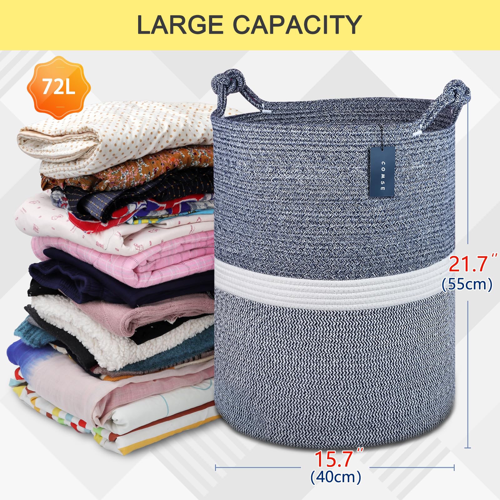 Tall Woven Blanket & Laundry Basket
