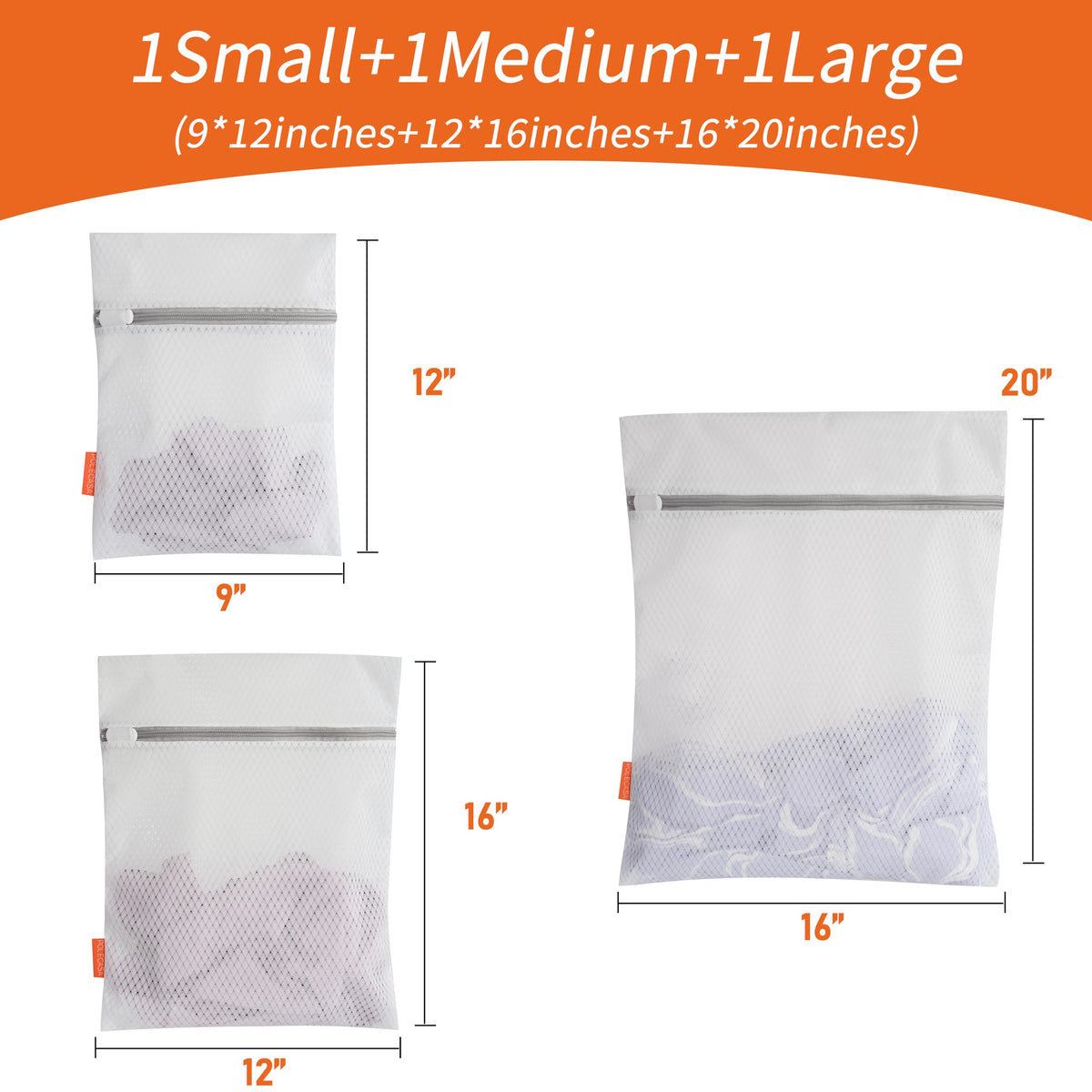 Diamond Mesh Laundry Bags 3 Pack (3 Count)