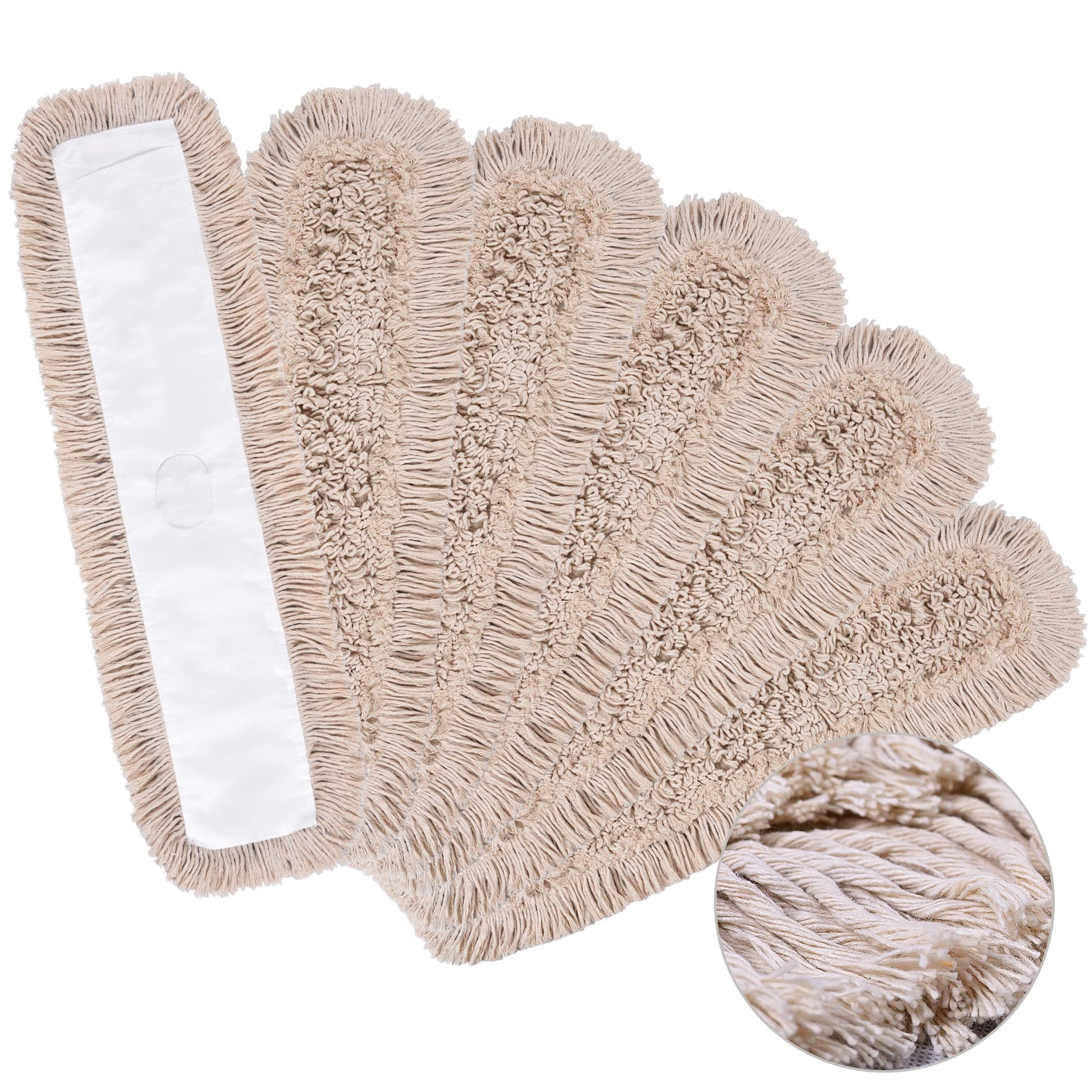 Matthew Cleaning 36'' Cotton Dust Mop Refill Washable Thick Tufted Replacement Heads for Residential & Commercial Use Fit All 36'' Dust Mop Frames (6 Count) - ModHome Supplies