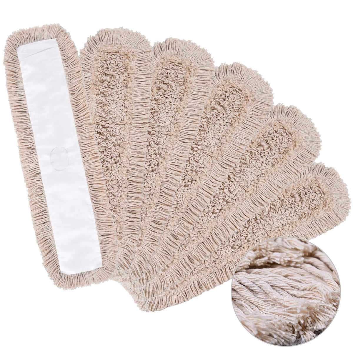 Matthew Cleaning 36'' Cotton Dust Mop Refill Washable Thick Tufted Replacement Heads for Residential & Commercial Use Fit All 36'' Dust Mop Frames (6 Count) - ModHome Supplies