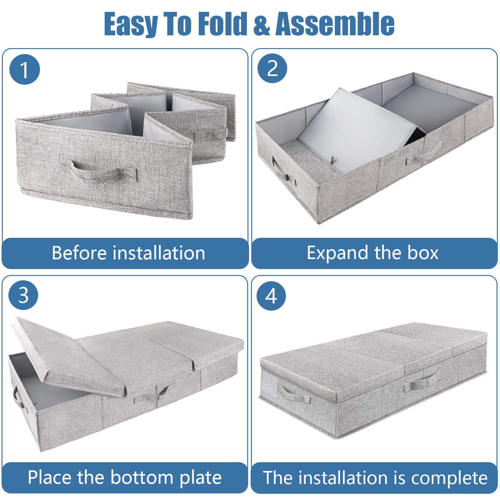 2Pack Large Underbed Storage Containers Bin with Lids