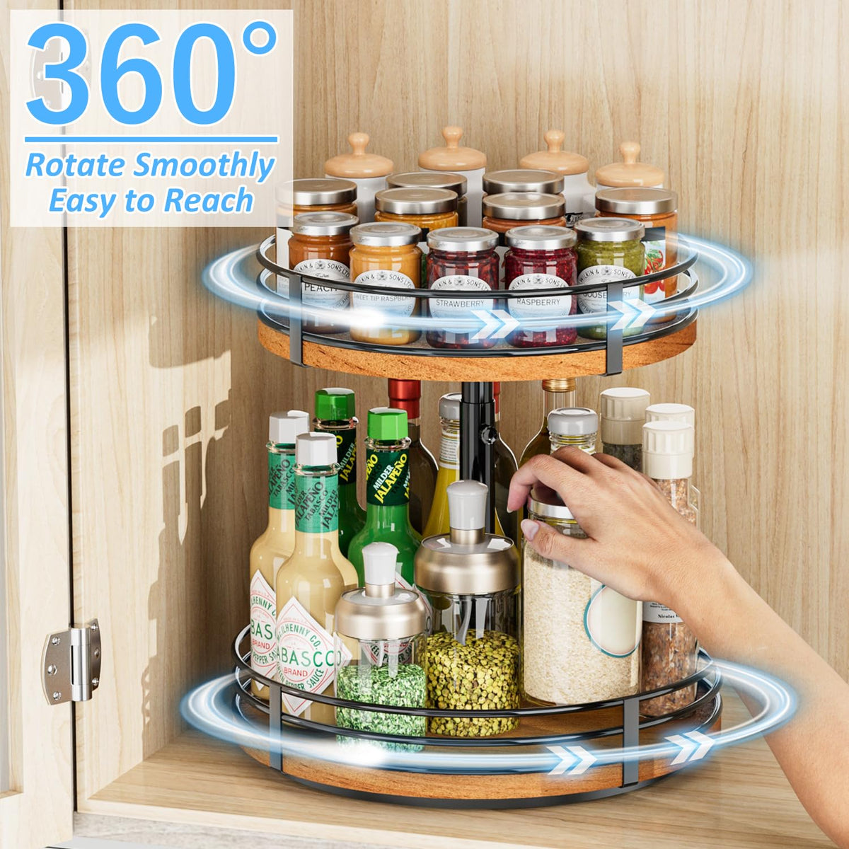 Lazy Susan Turntable Organizer Adjustable