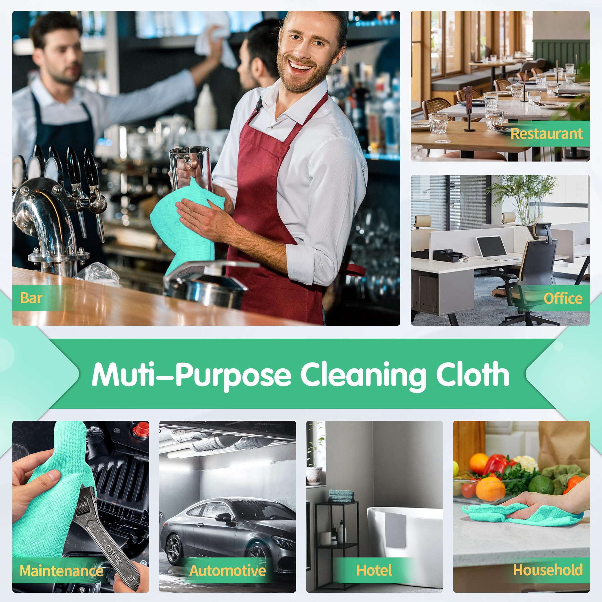 Turquoise Microfiber Cleaning Cloth (12 Count)