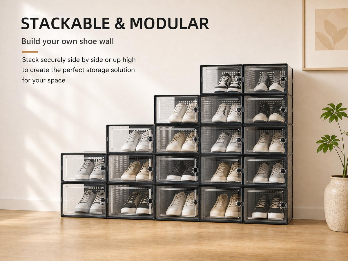 X Large Shoe Storage Boxes 12 Pack (12 Count)