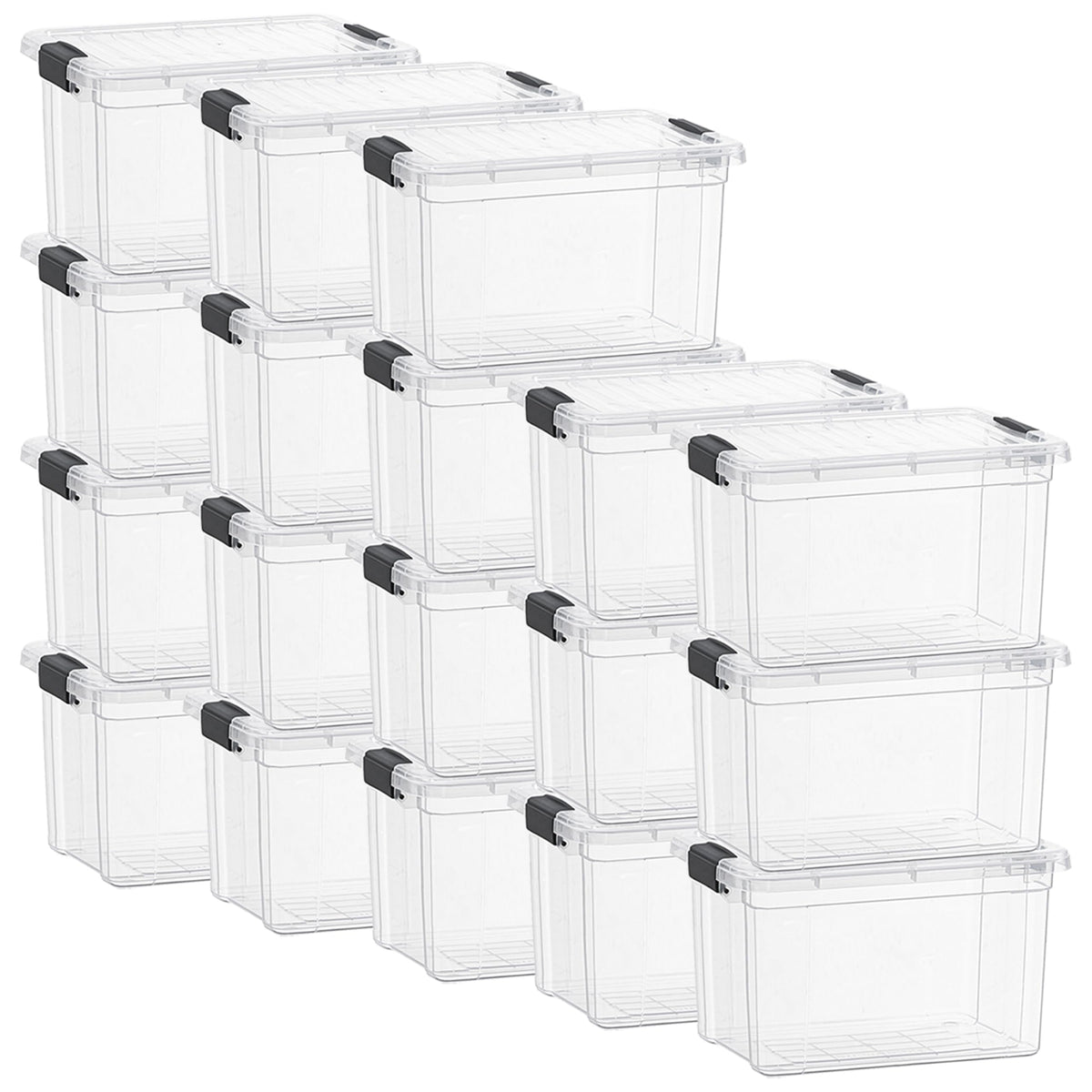 49 Quart Clear Plastic Storage Boxes with Lids (18 Count)