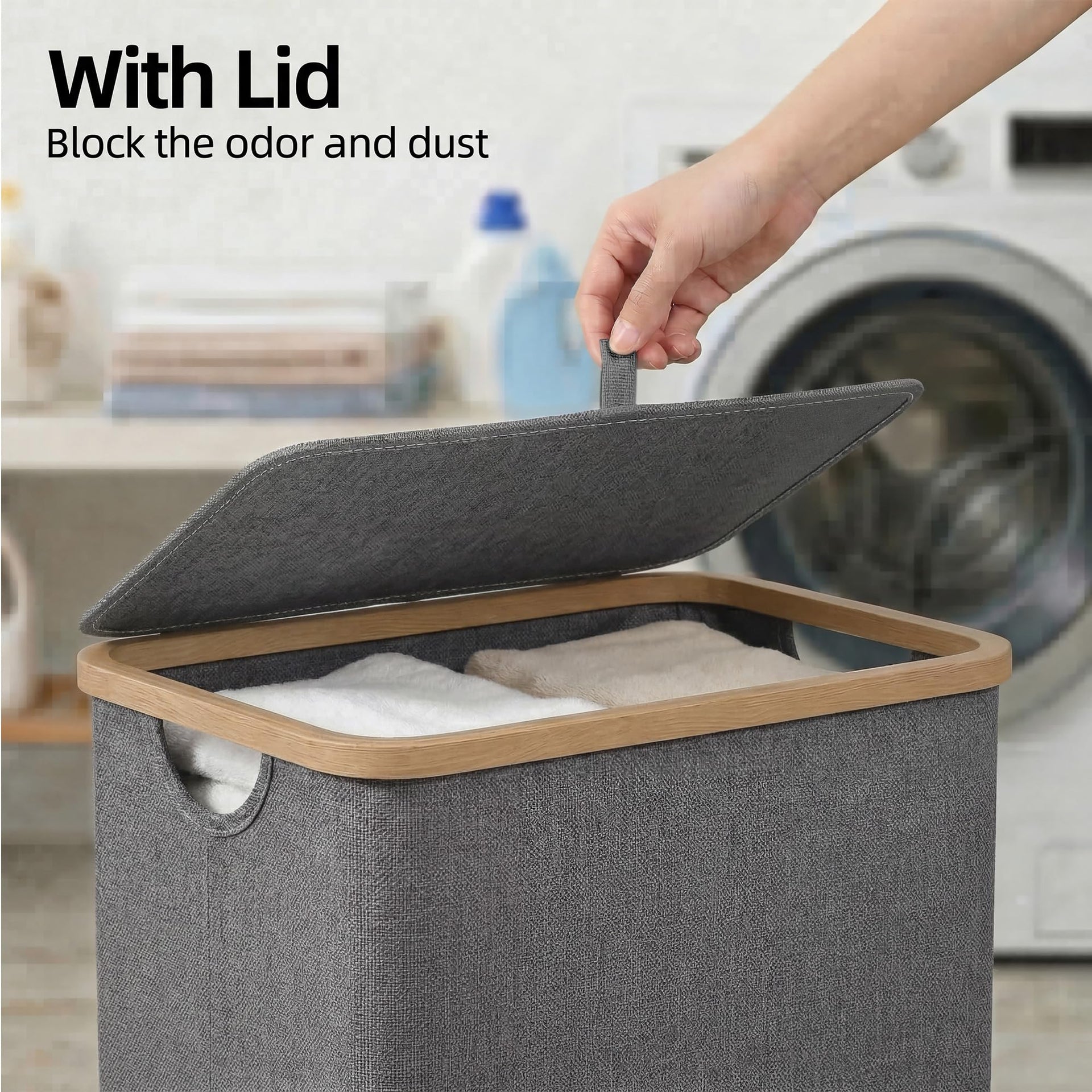 Slim Laundry Basket with Lid