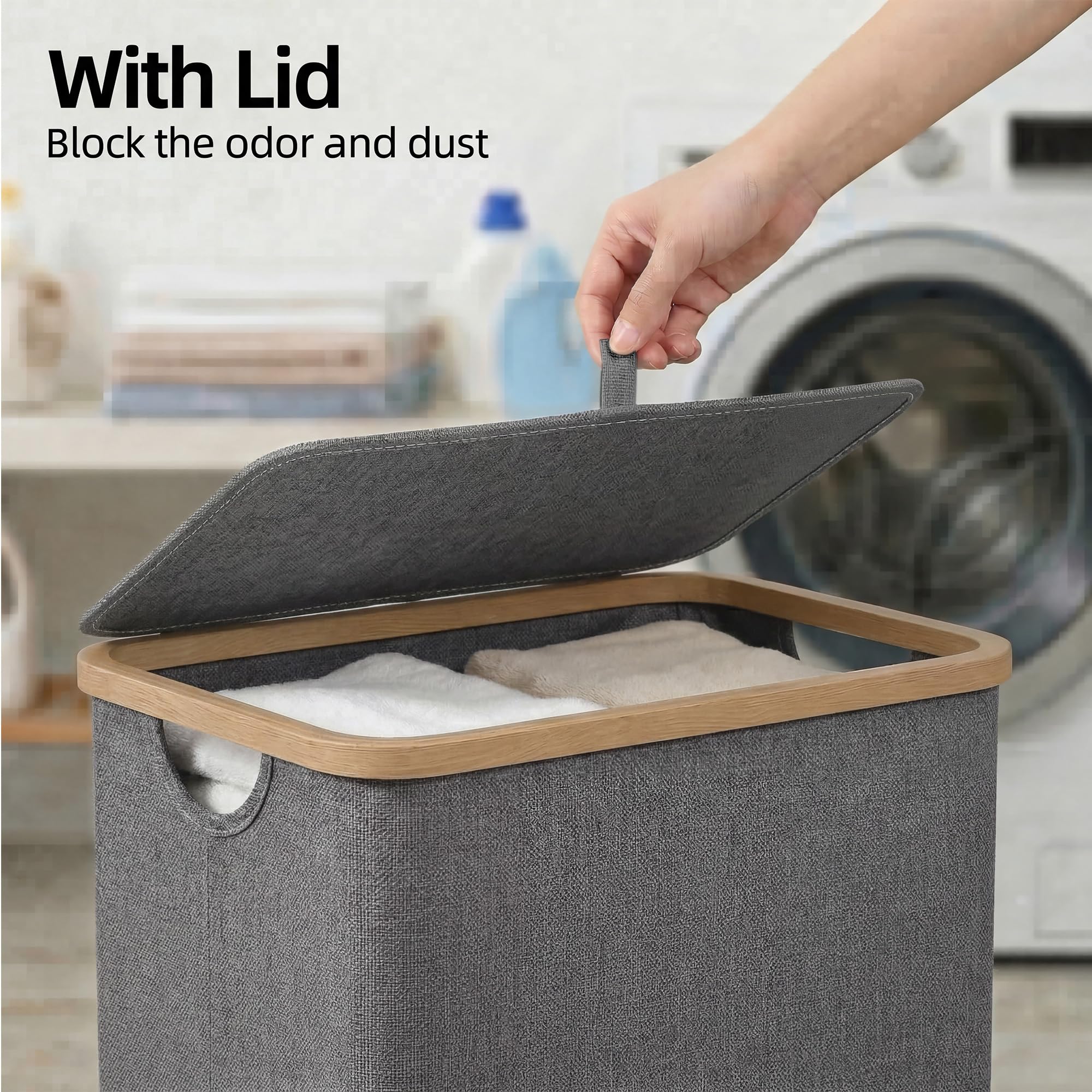 Slim Laundry Basket with Lid