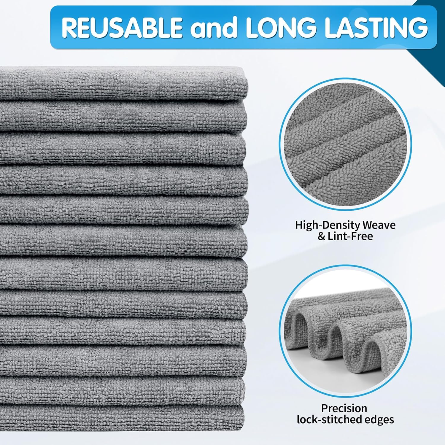Grey Microfiber Cleaning Cloth (24 Count)