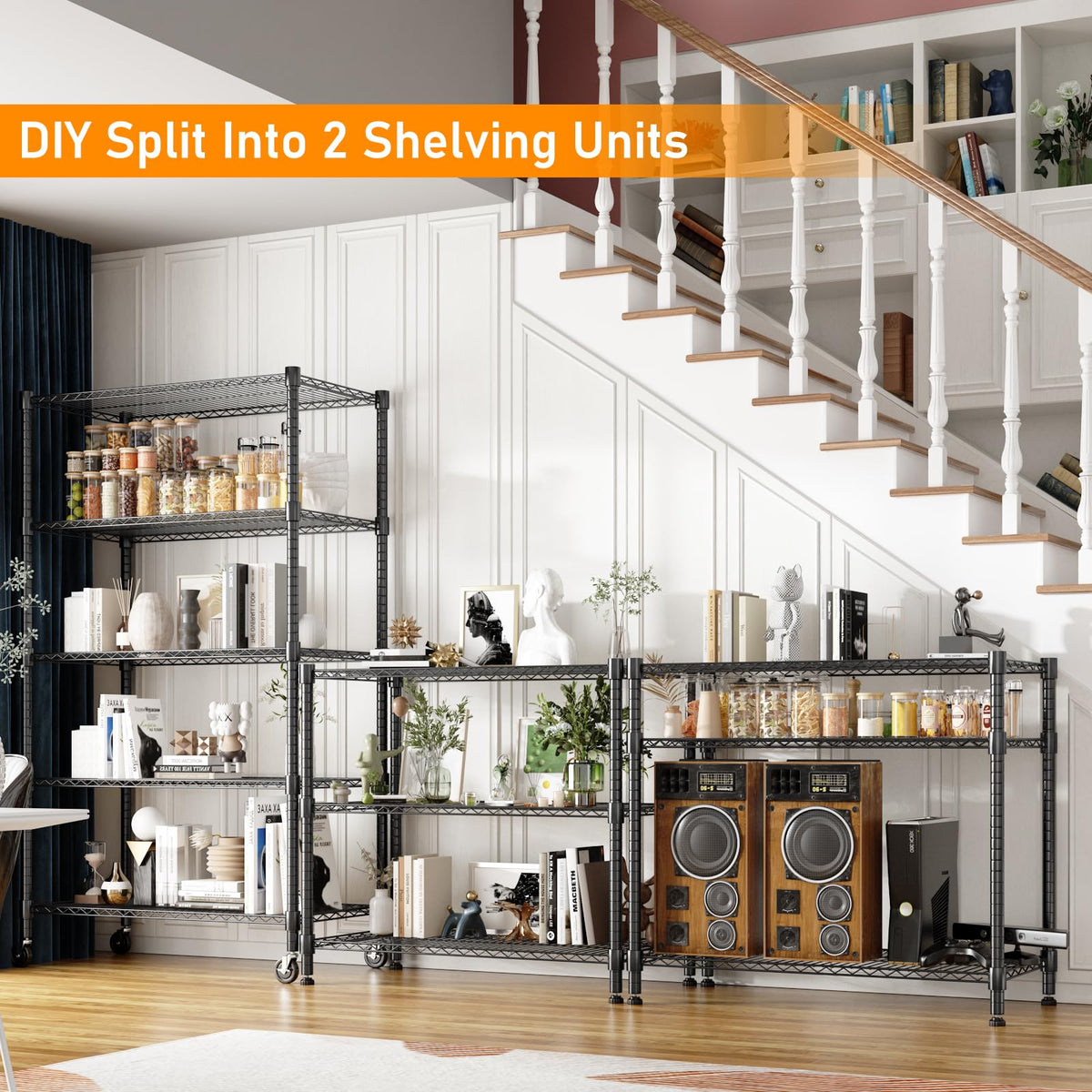 5 Tier Heavy Duty Steel Wire Rack Storage Shelving (5 Count)