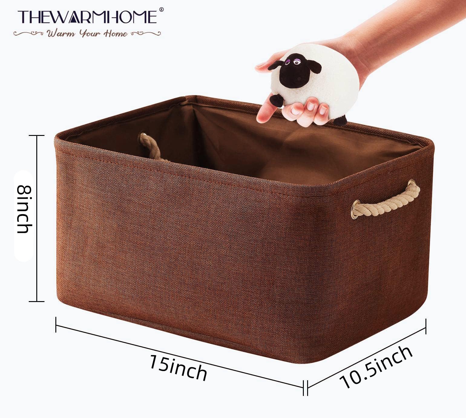 Decorative Basket Rectangular Fabric Storage Bin Organizer Basket with Handles for Clothes Storage