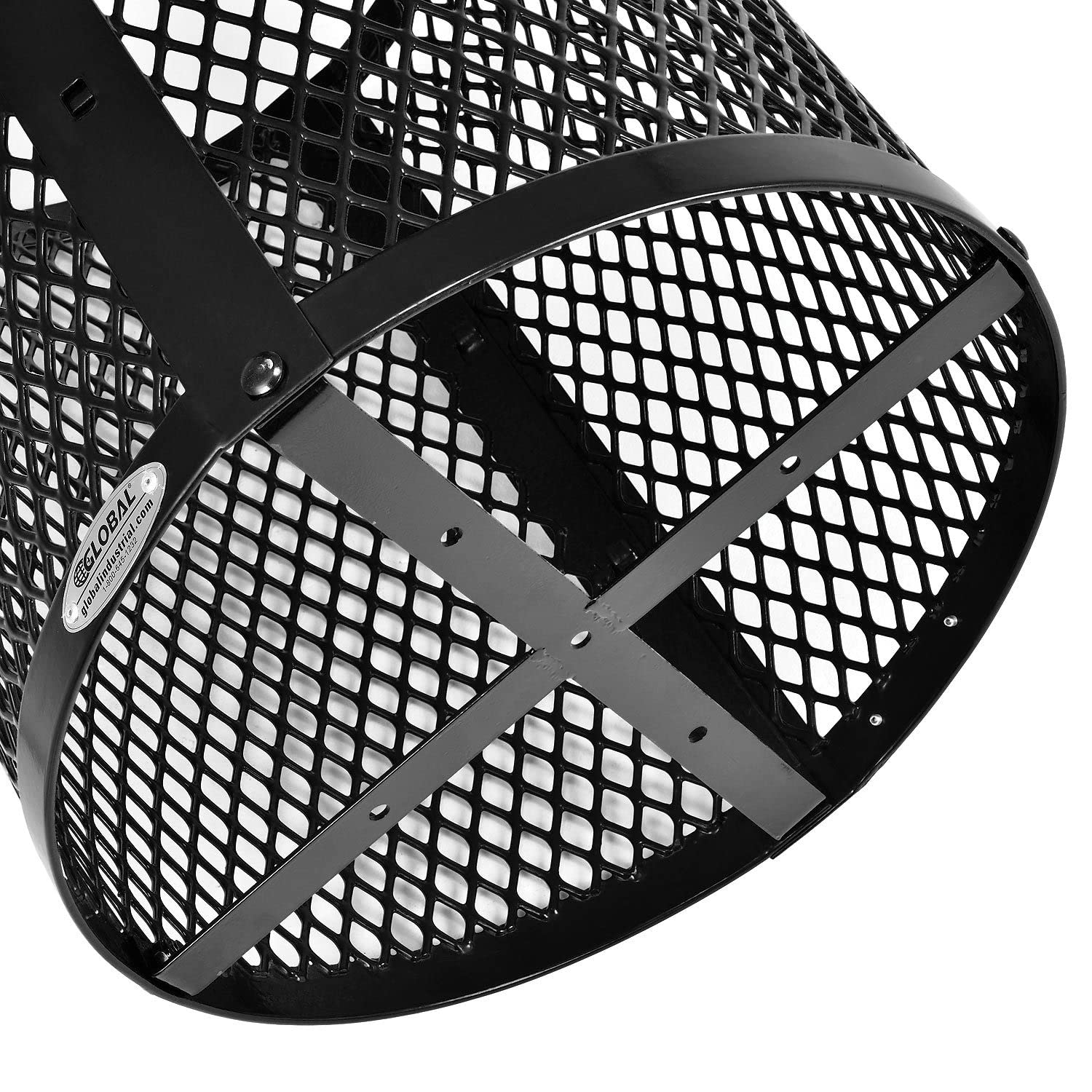 Outdoor Diamond Steel Trash Can with Rain Bonnet Lid