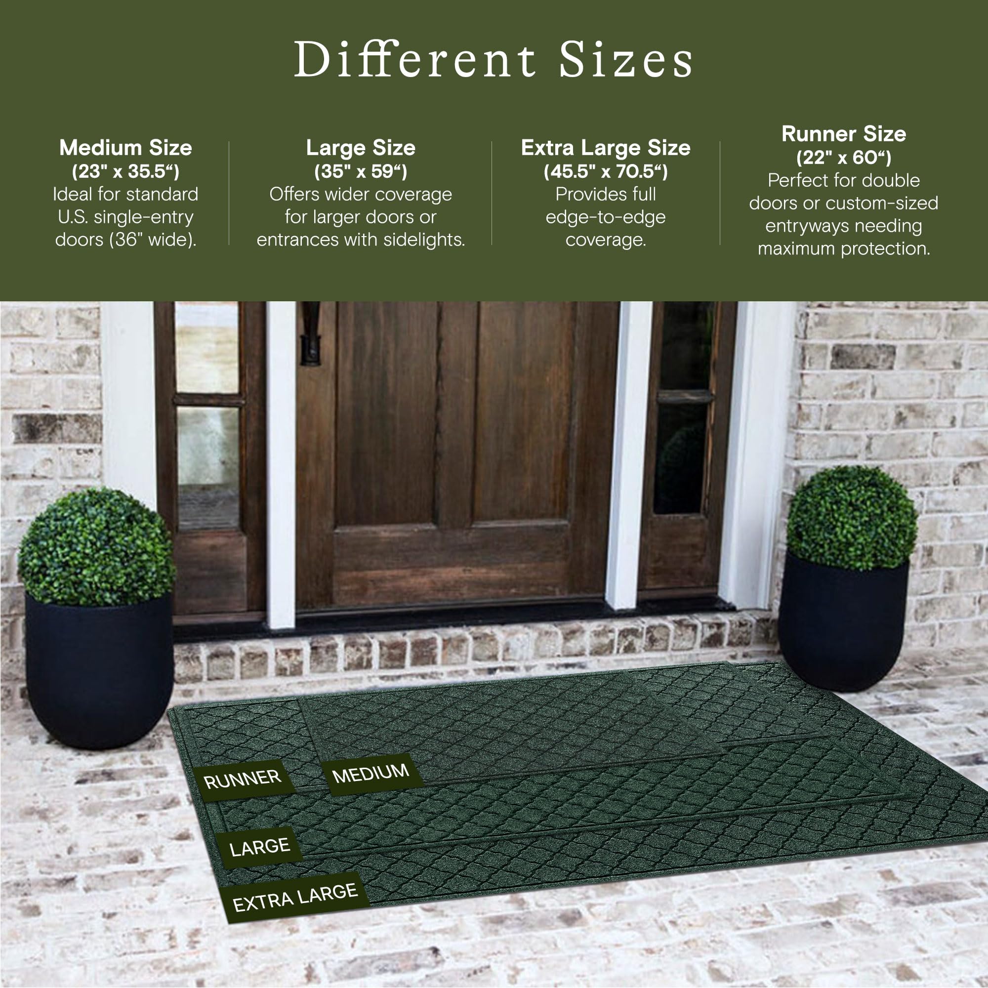 Cordova Front Door Mat Indoor Outdoor Entrance (6 Sq Ft)