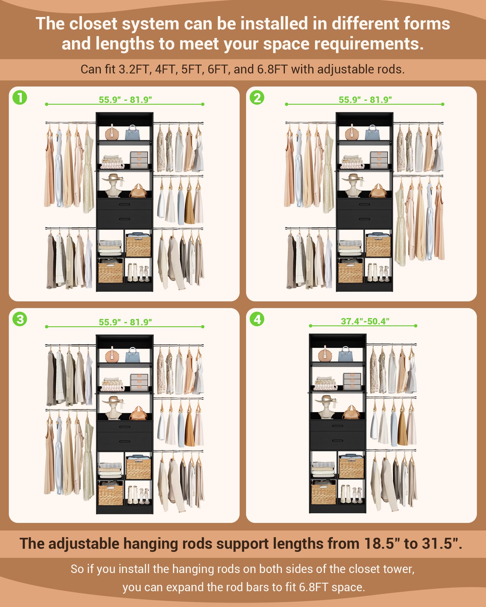 Small Closet System (6 Count)