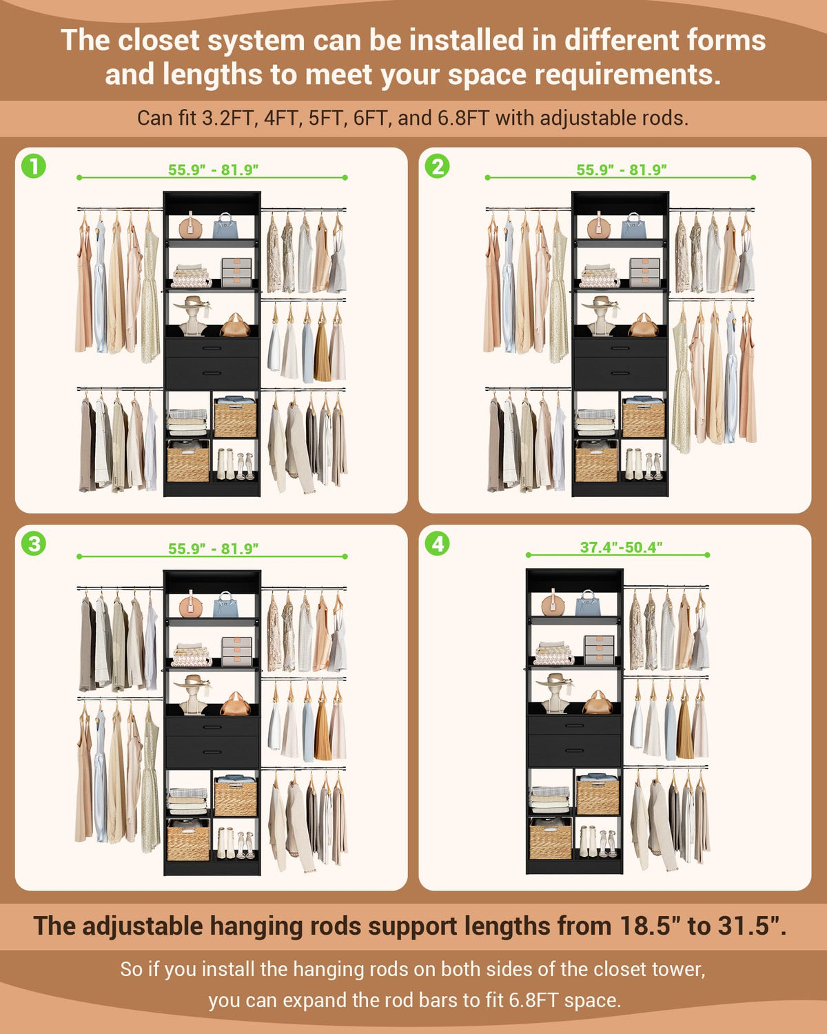 Small Closet System (6 Count)
