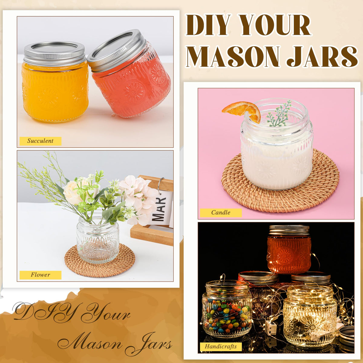 Mason Jars 8 oz (8 fluid ounce(s))