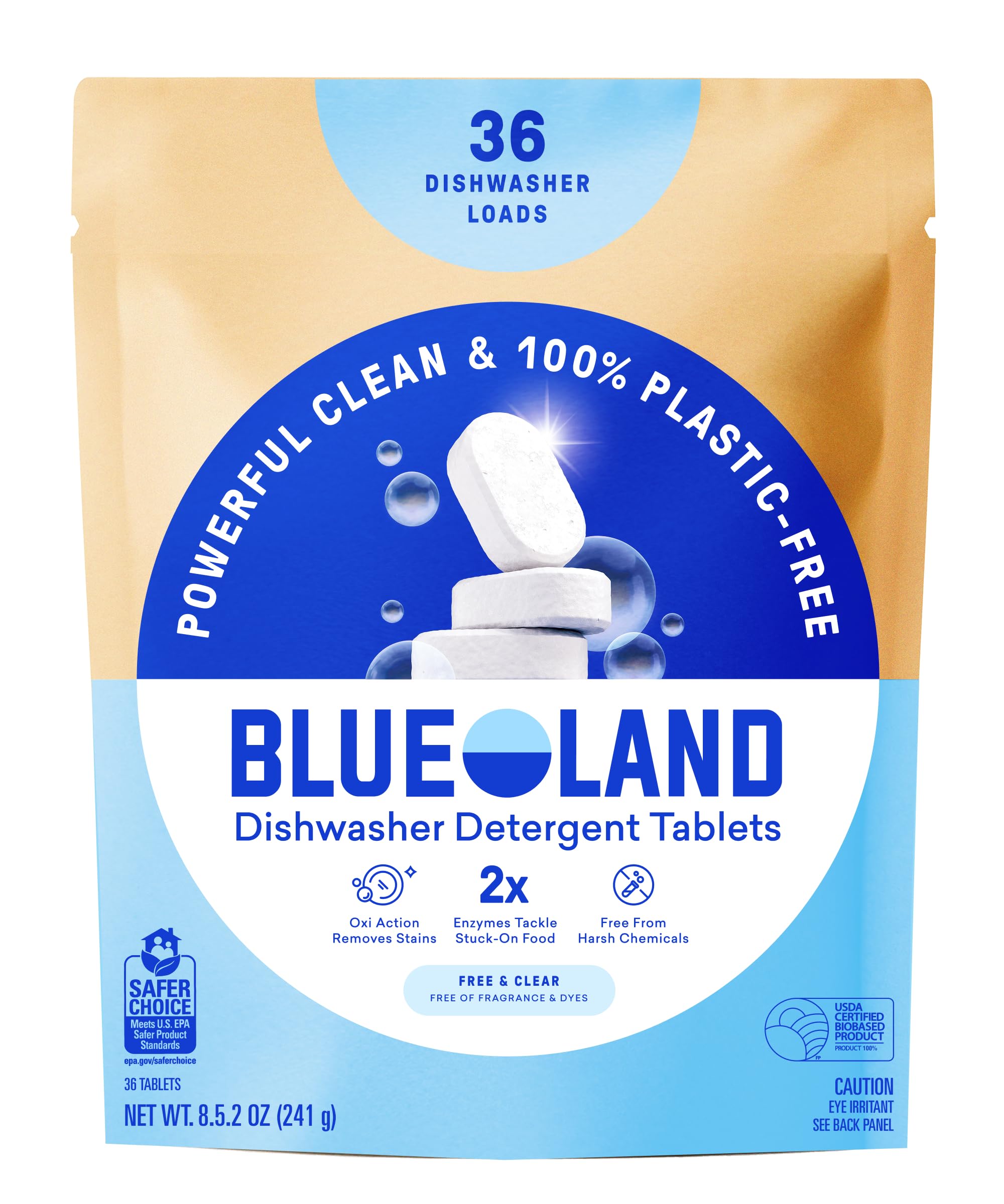 100% Plastic Free Dishwasher Detergent Tablets (36 Count)